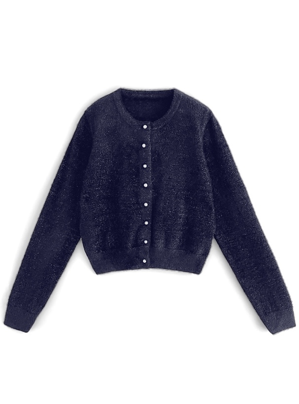 微閃薄款毛毛針織外套