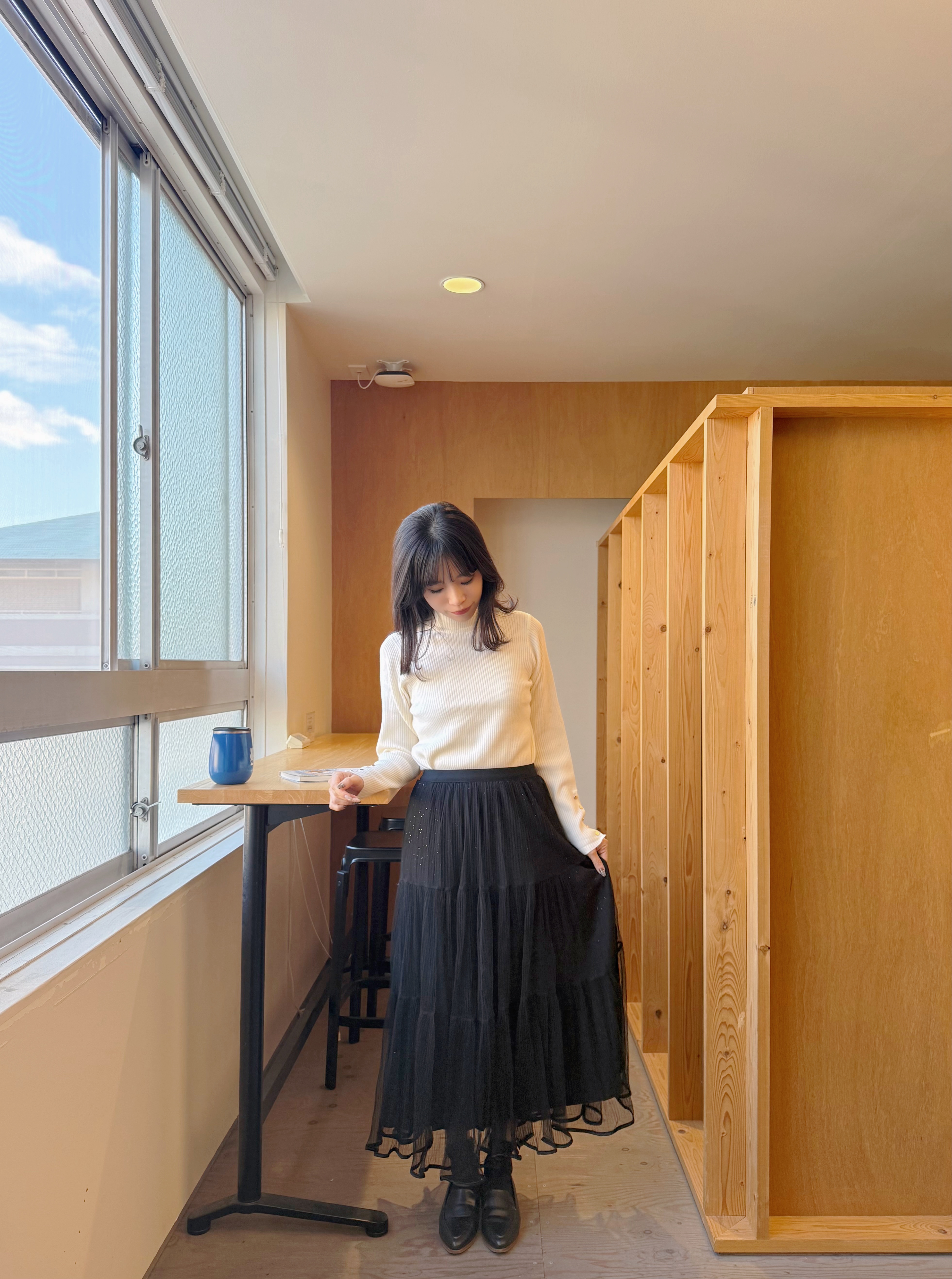 4色•閃閃紗長款半身裙