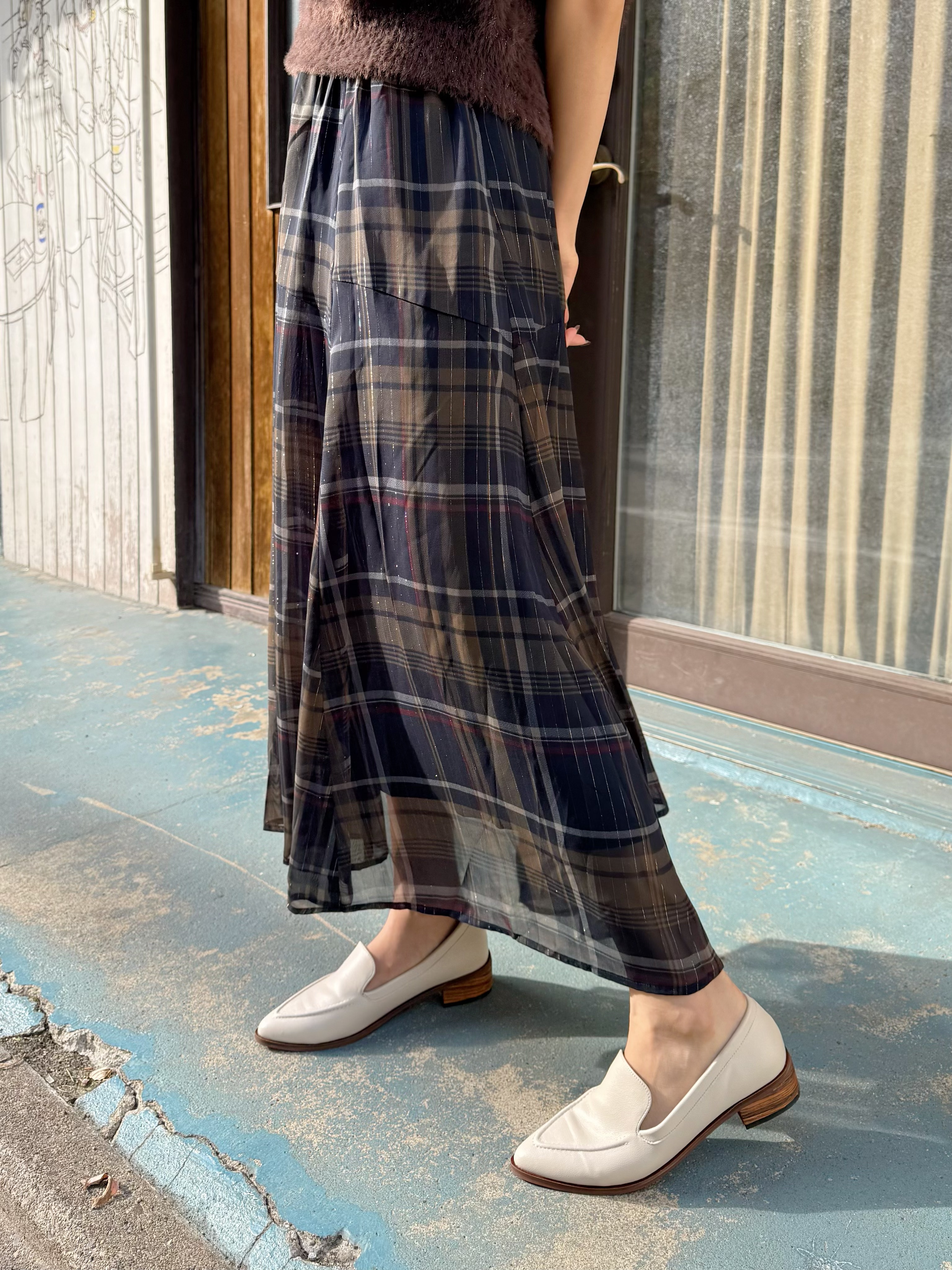 2種長度•印花有袋雪紡半身裙