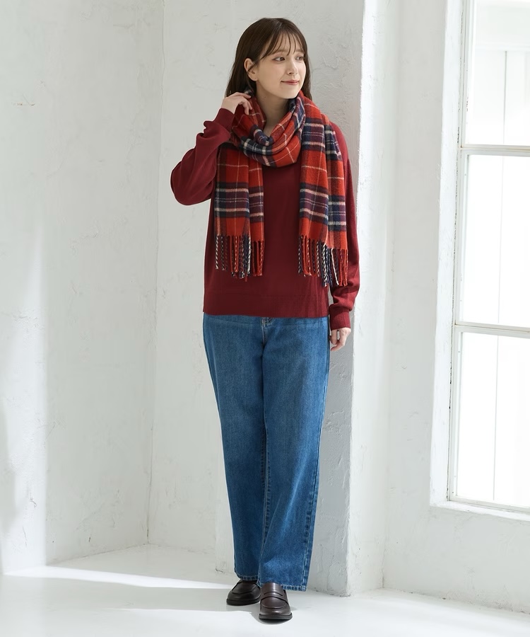 9色・ONESIZE・格紋流蘇圍巾