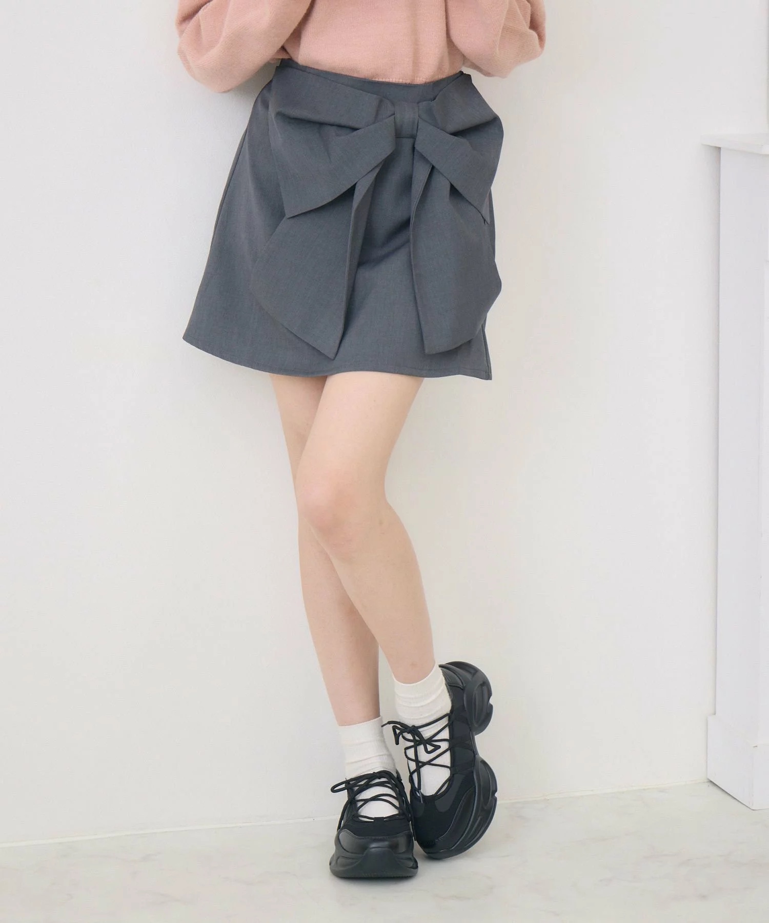 3色•蝴蝶結短裙