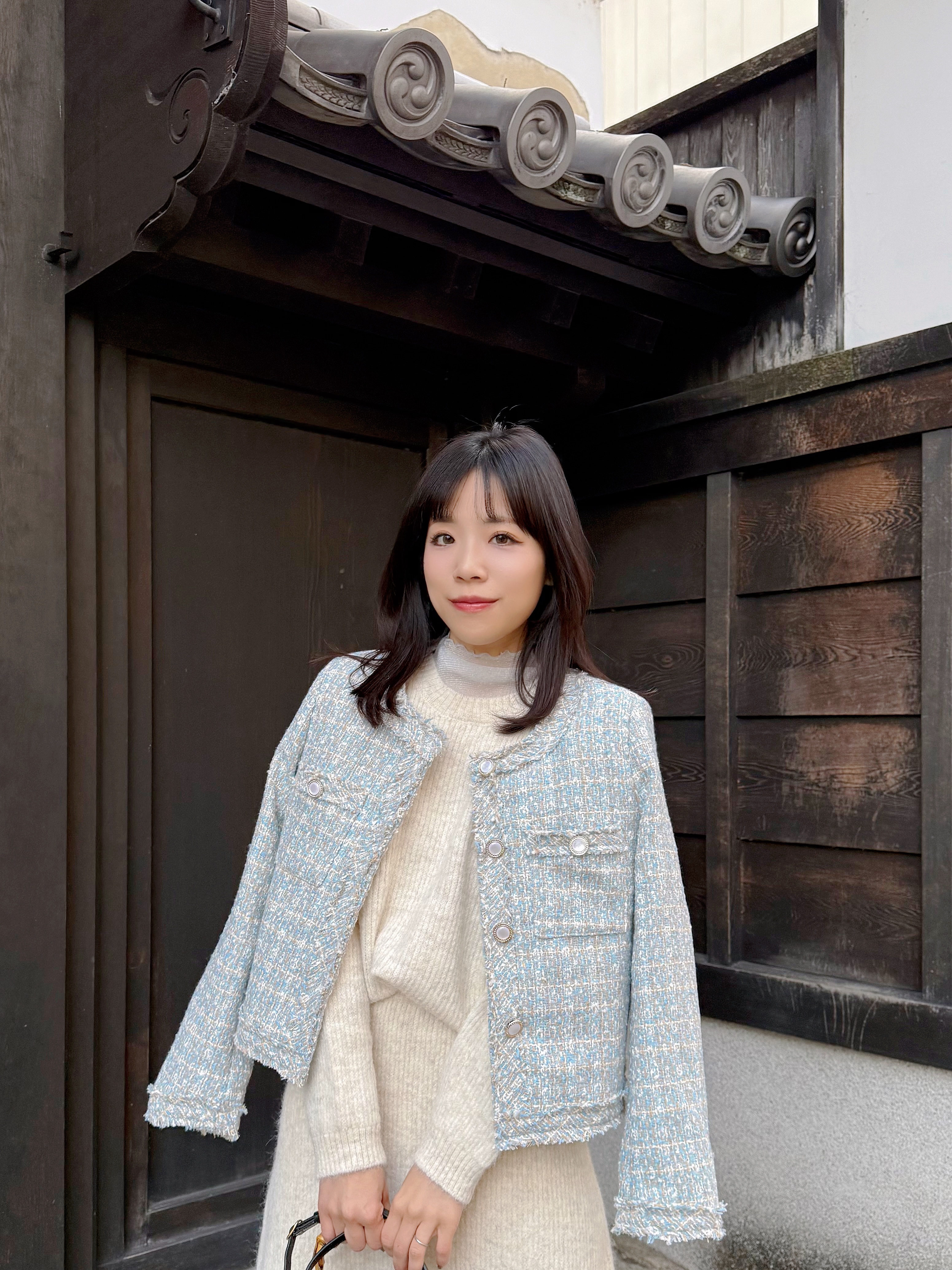 2色•圓領小香風Tweed外套