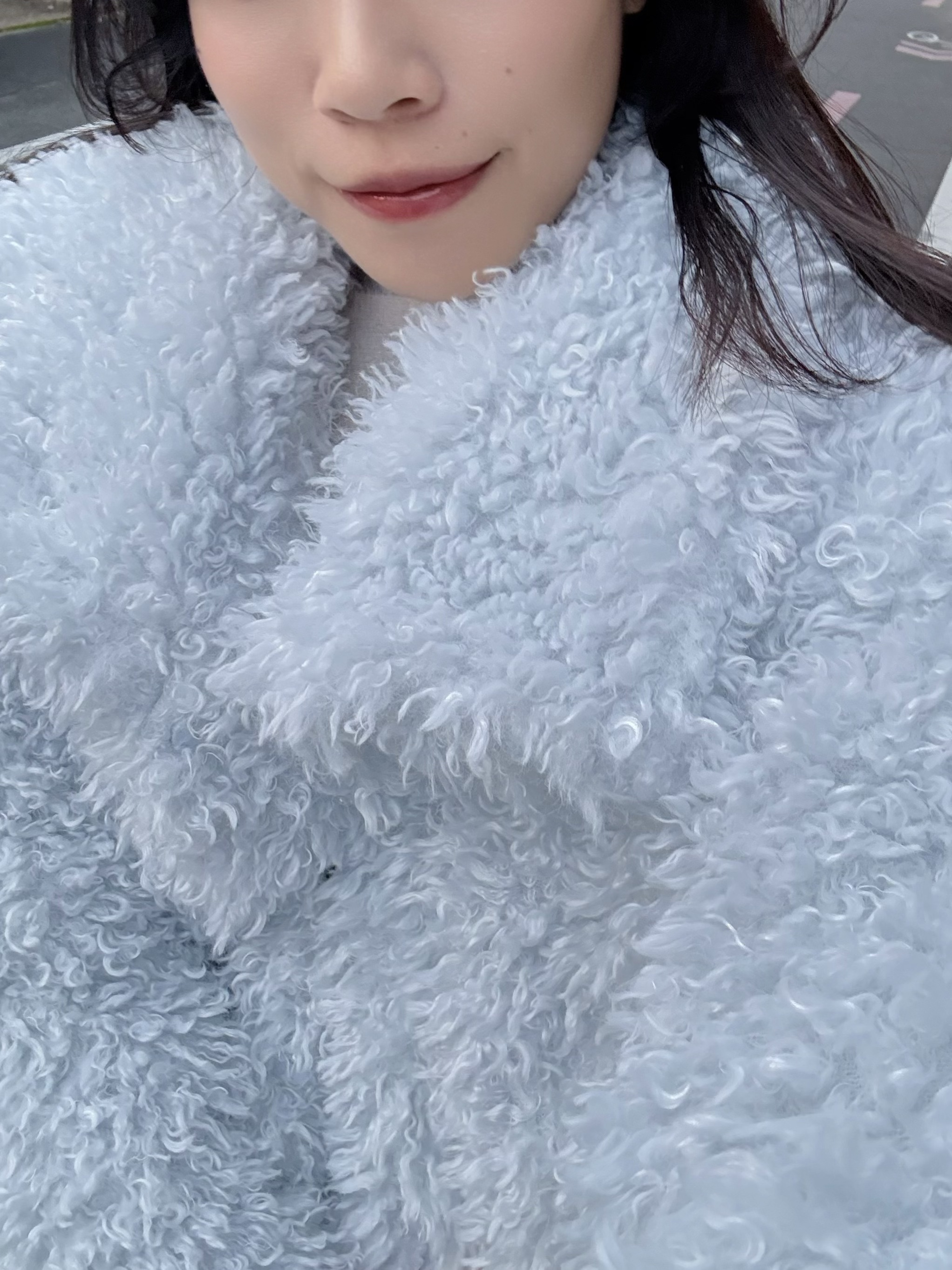 3色•捲捲毛毛翻領外套