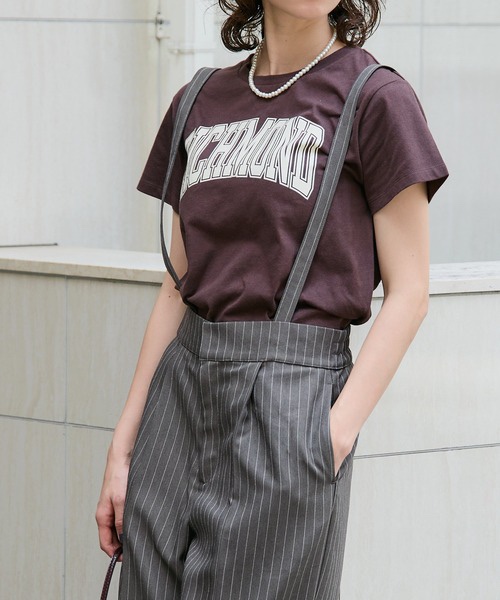 直條紋吊帶長褲