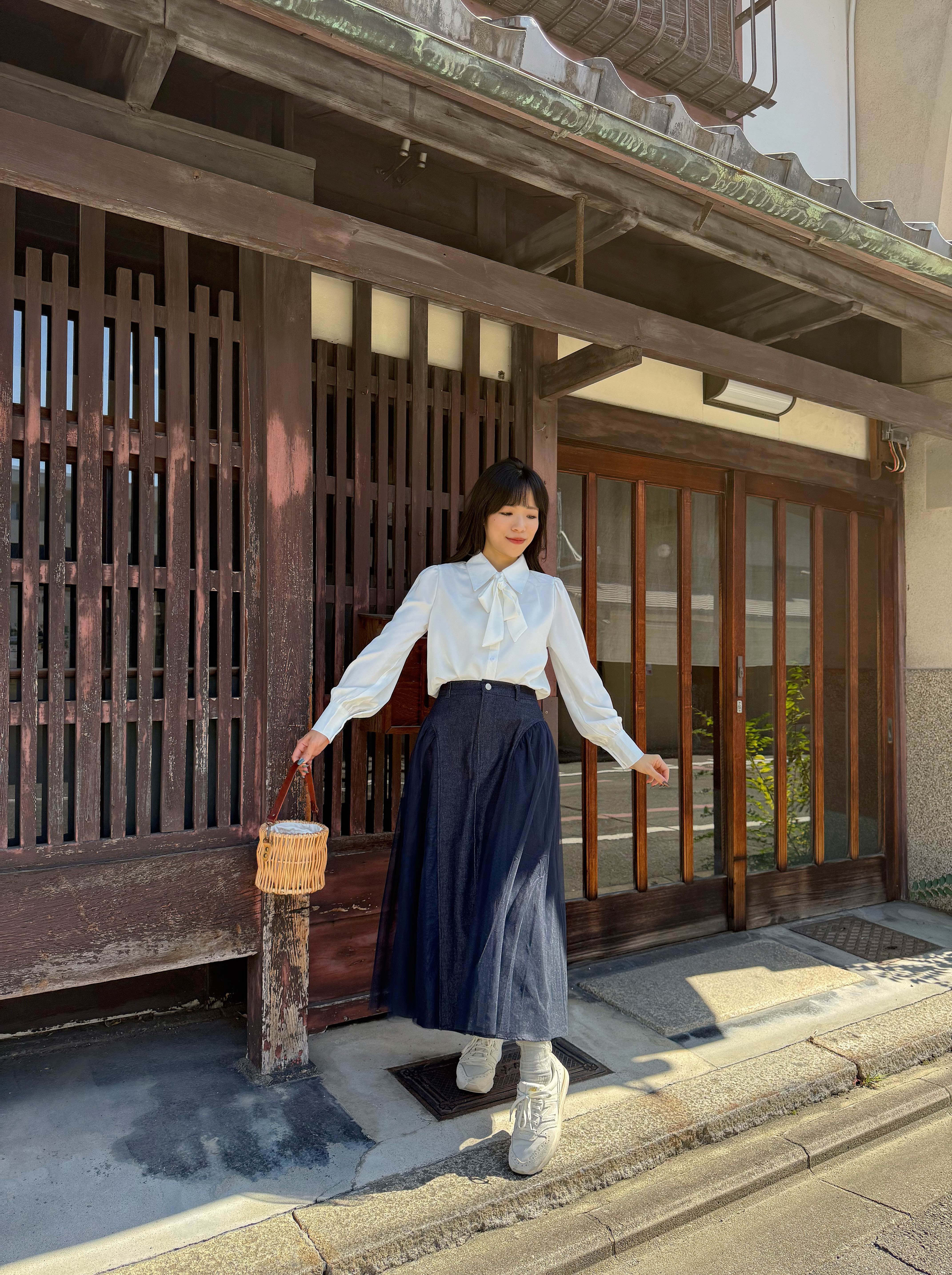 5色•基礎款蝴蝶結雪紡恤衫