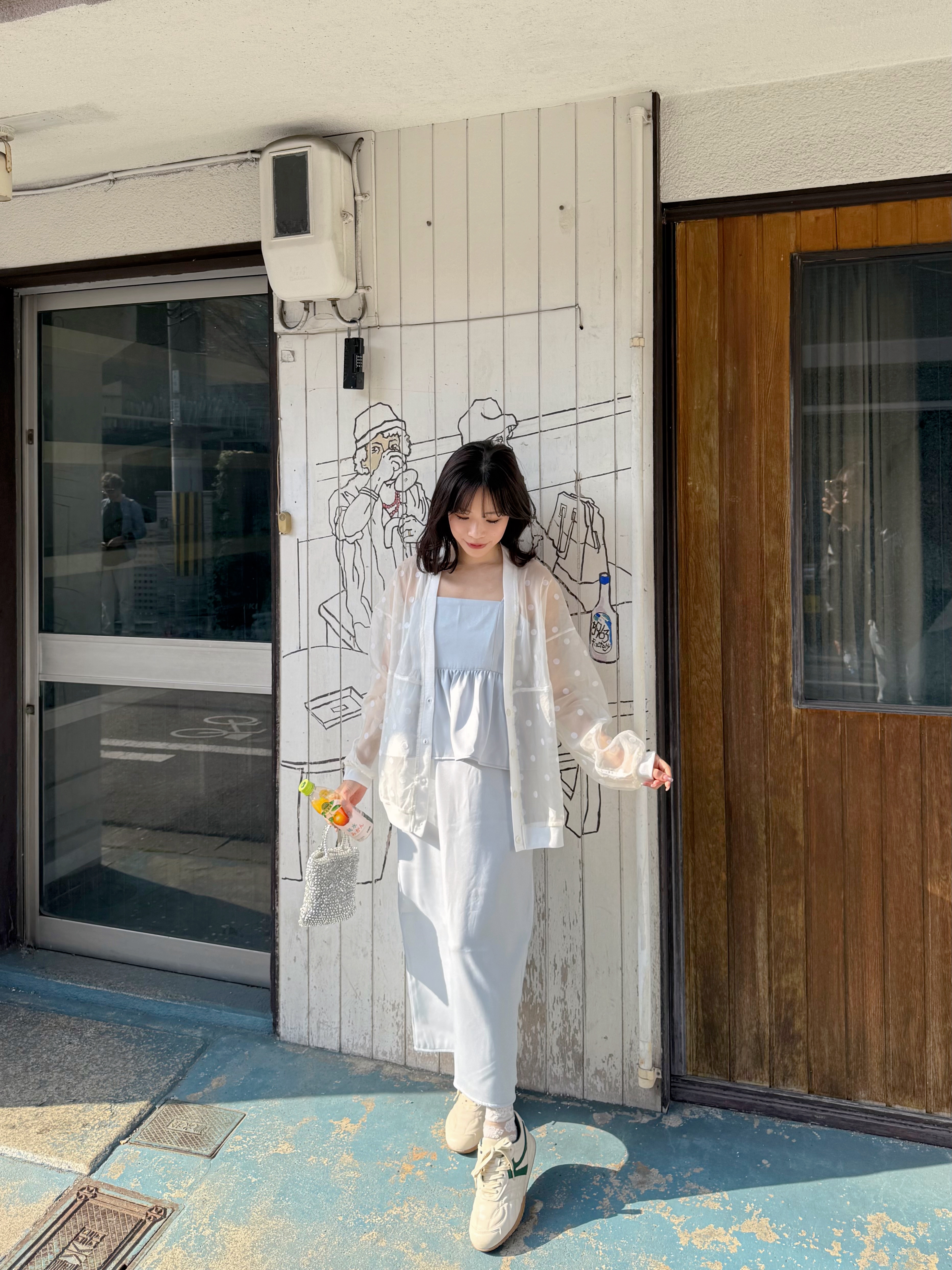 2色•波點/ 淨色吊帶連身裙