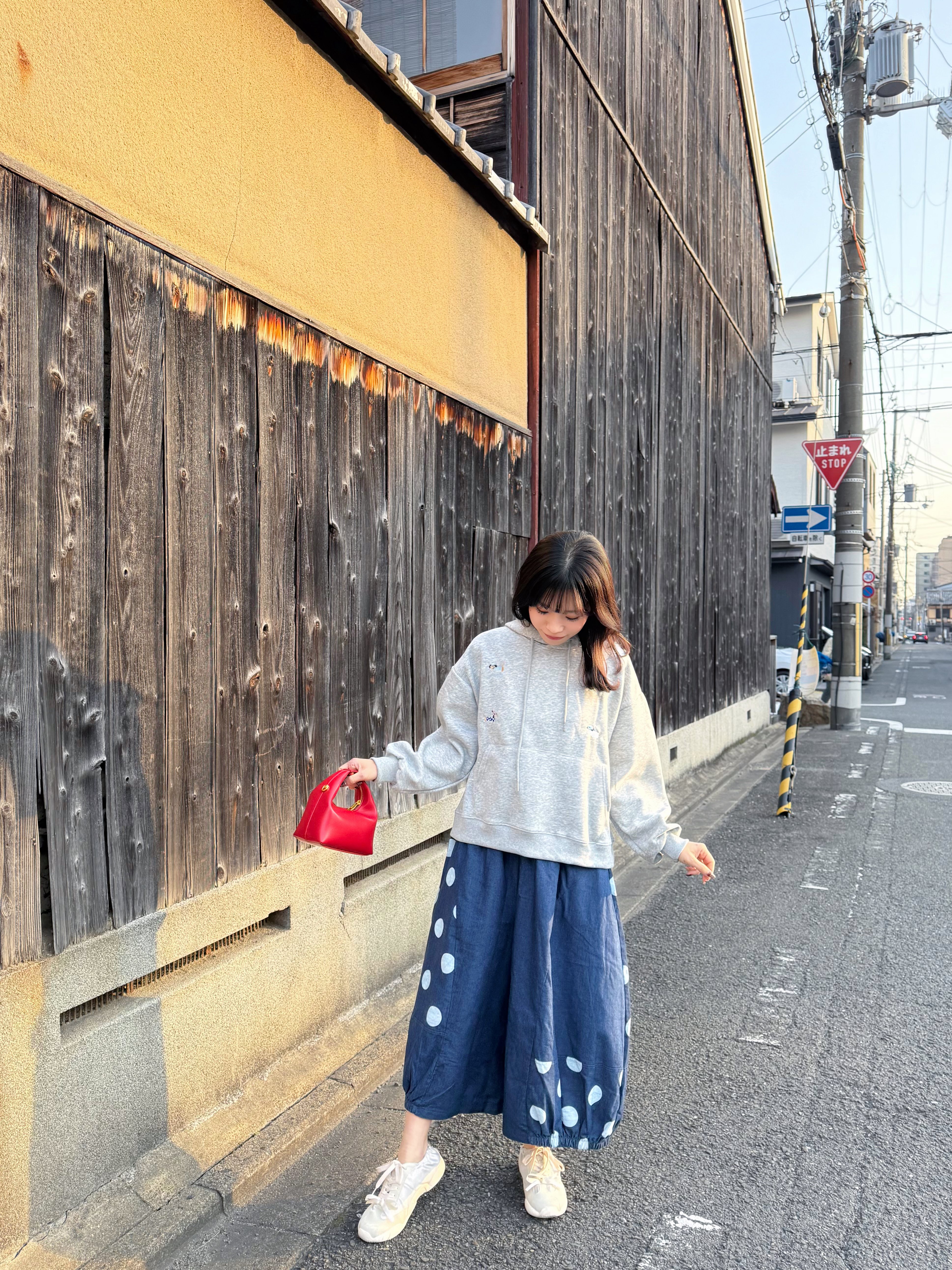 圓點泡泡8分裙褲