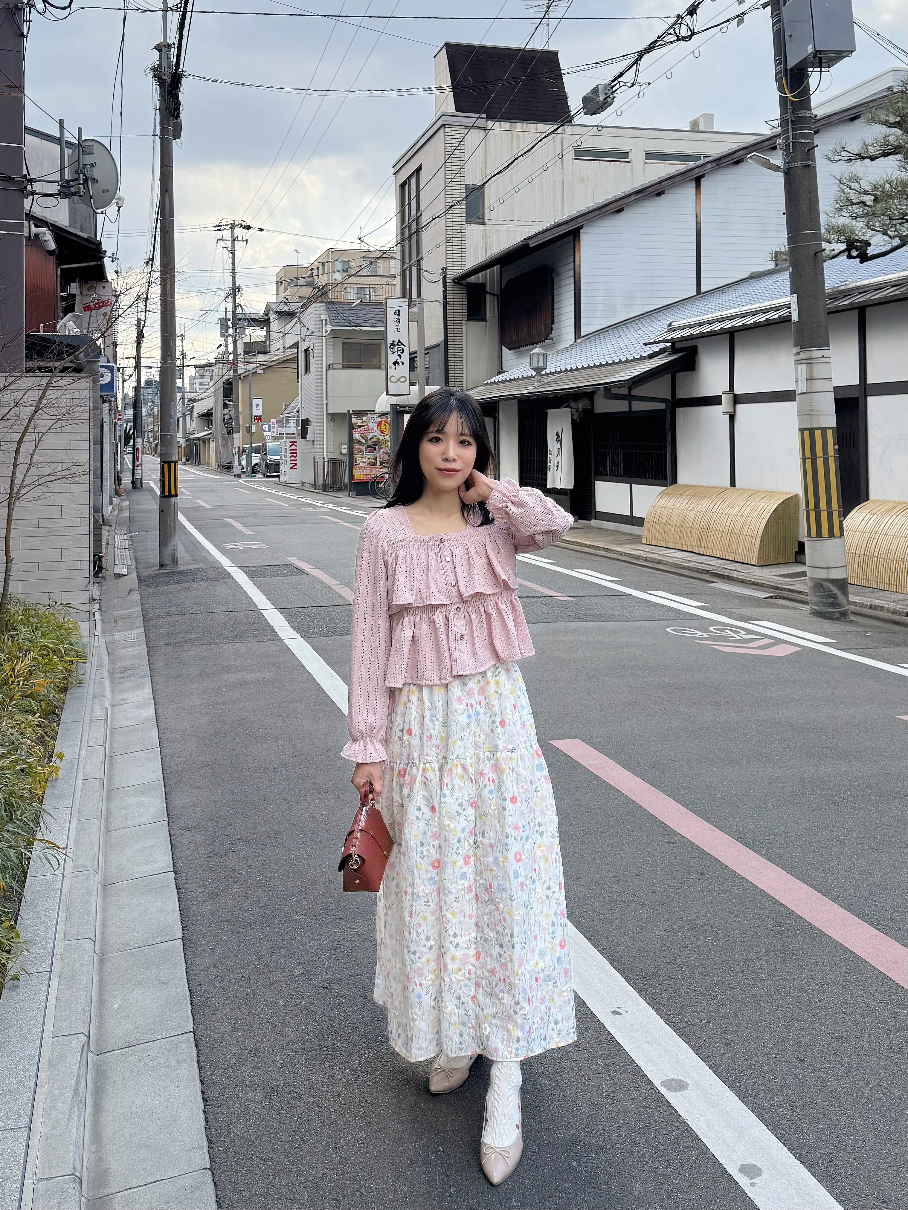 水彩花蕾絲刺繡半身裙