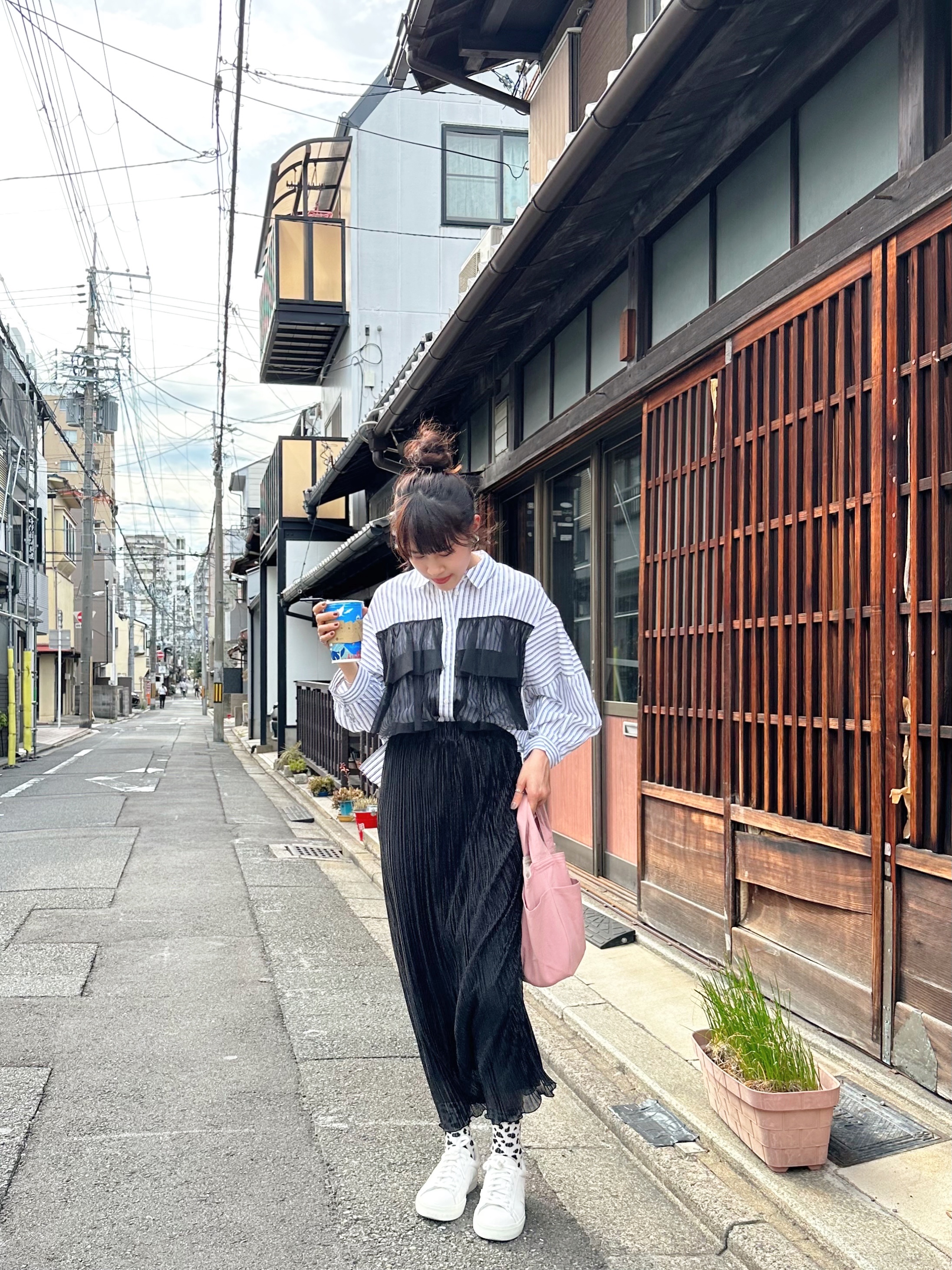 百摺薄雪紡淨色Pencil Skirt