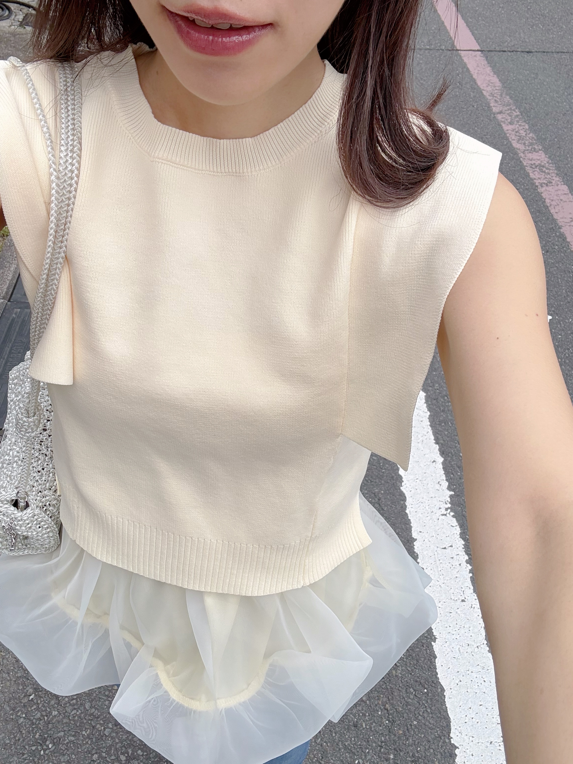 4色•光澤紗紗吊帶 + 涼感針織背心
