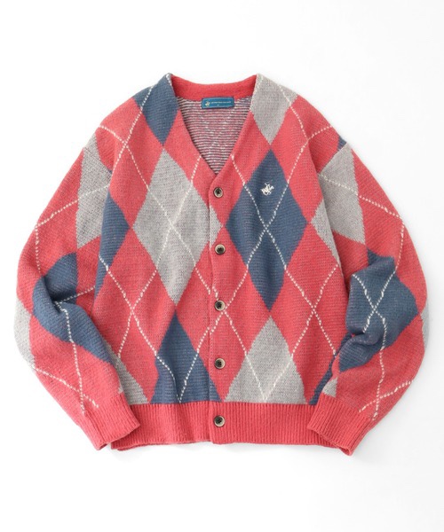 2色•拼色菱格紋Polo冷外套