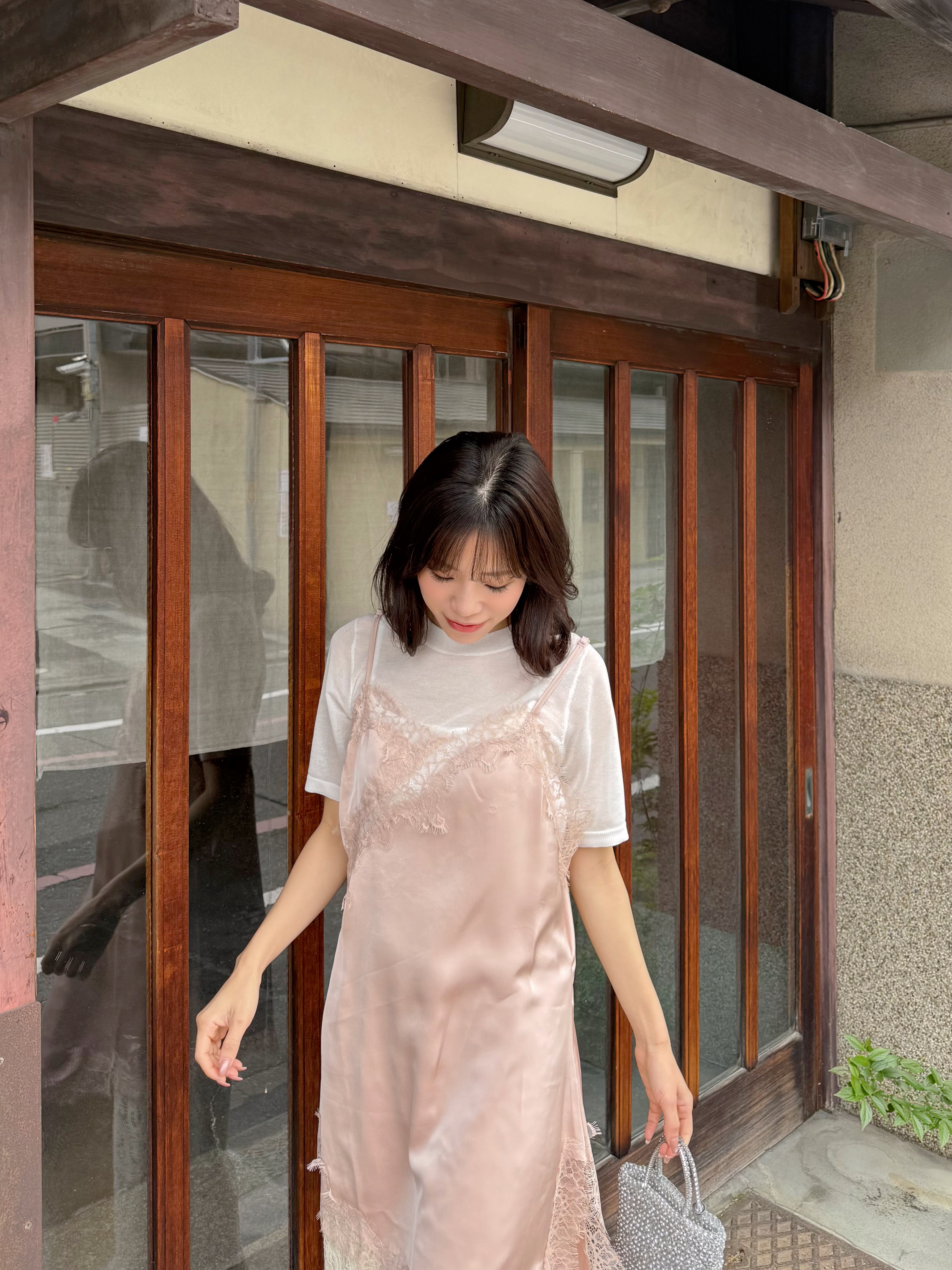 3色•蕾絲長款吊帶上衣