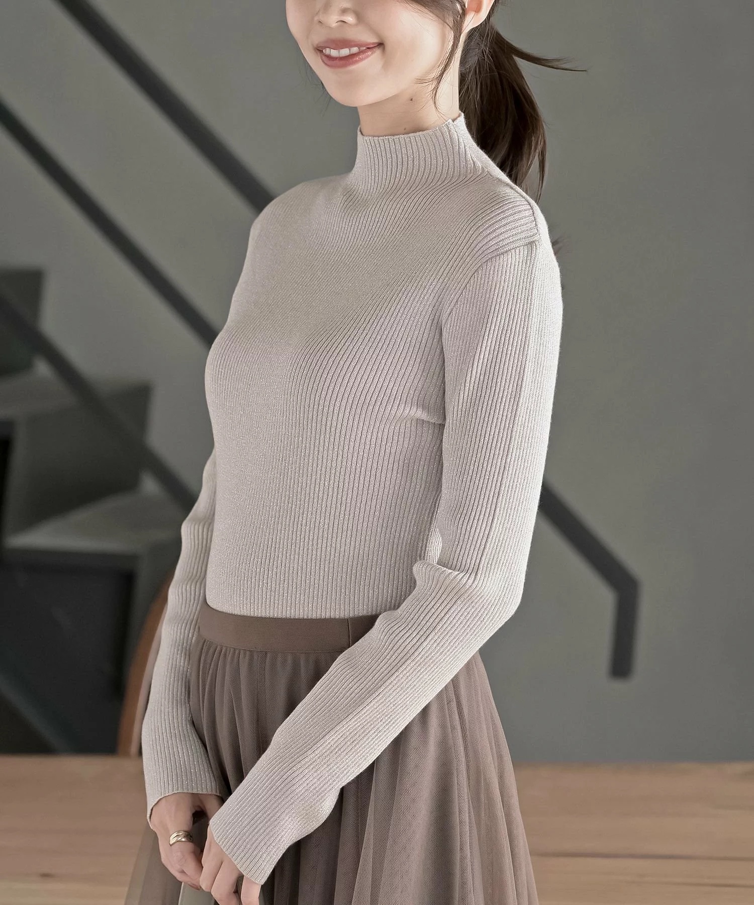 閃閃企領針織上衣