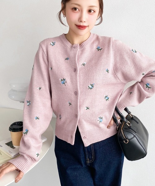 3色•M-L碼•花卉刺繡針織外套