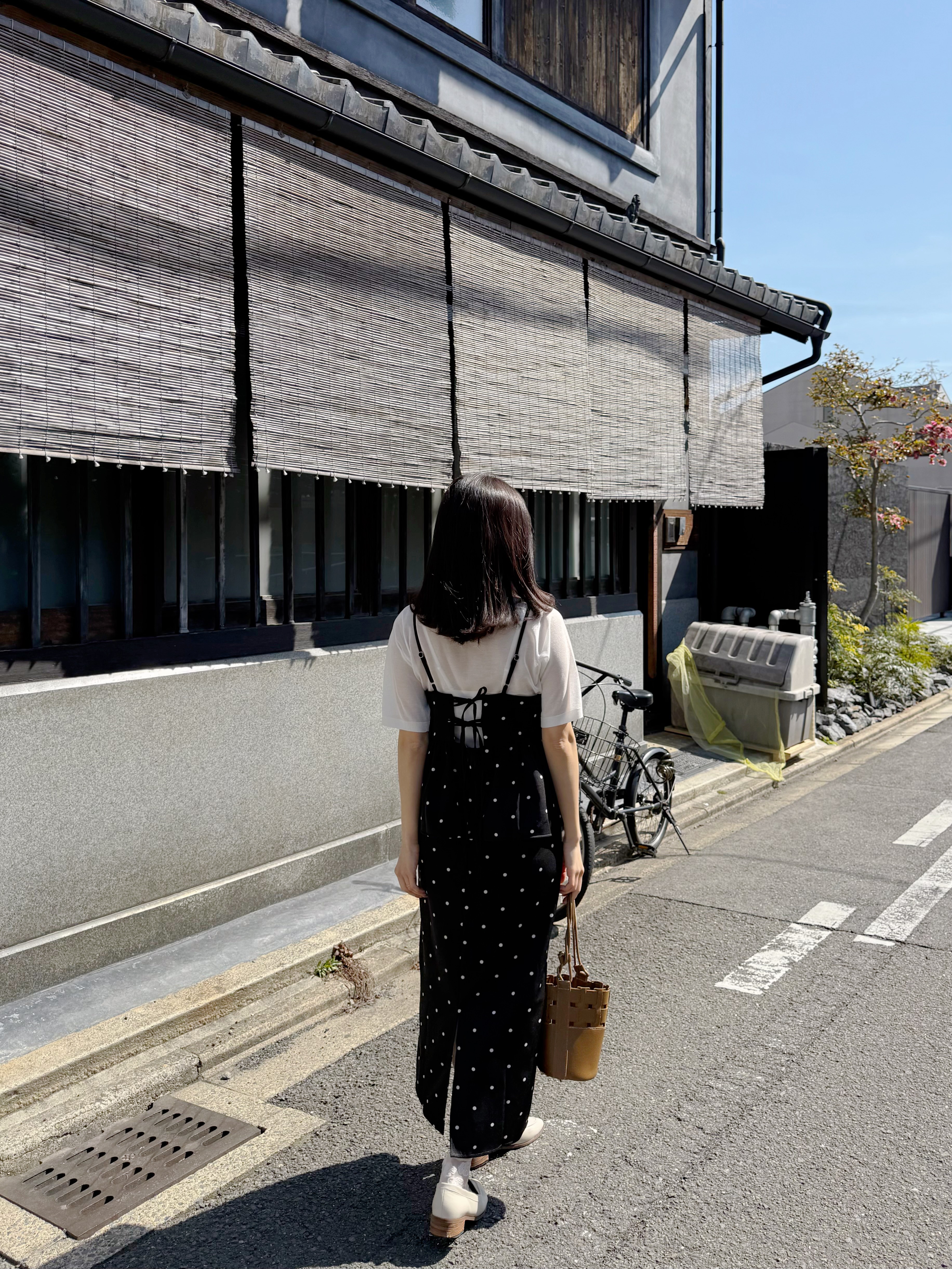 波點吊帶連身裙