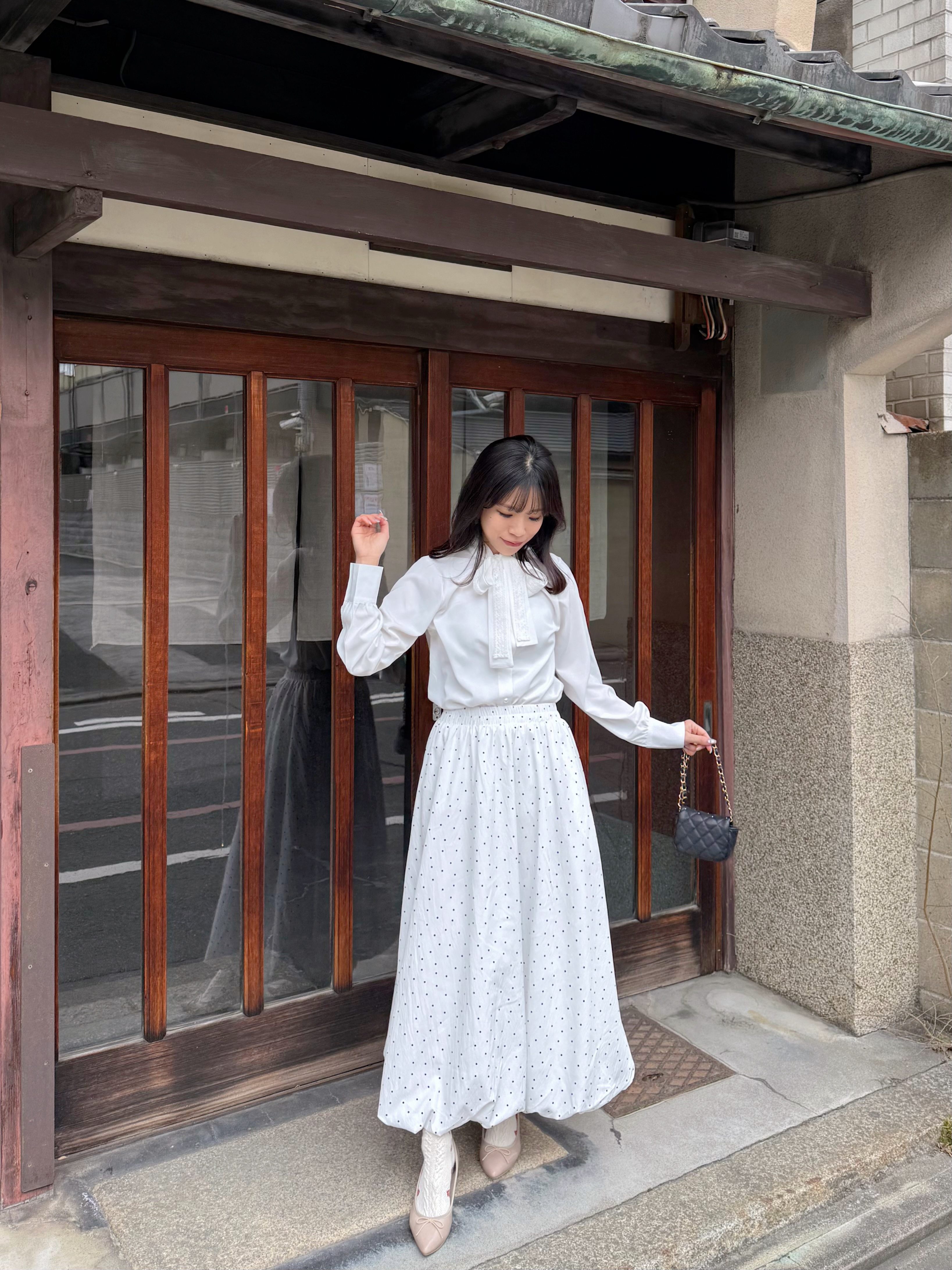 SpecialPrice•3色•蕾絲蝴蝶結領雪紡上衣