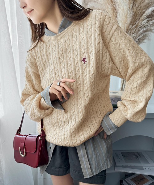 5色•刺繡logo羅紋針織冷上衣