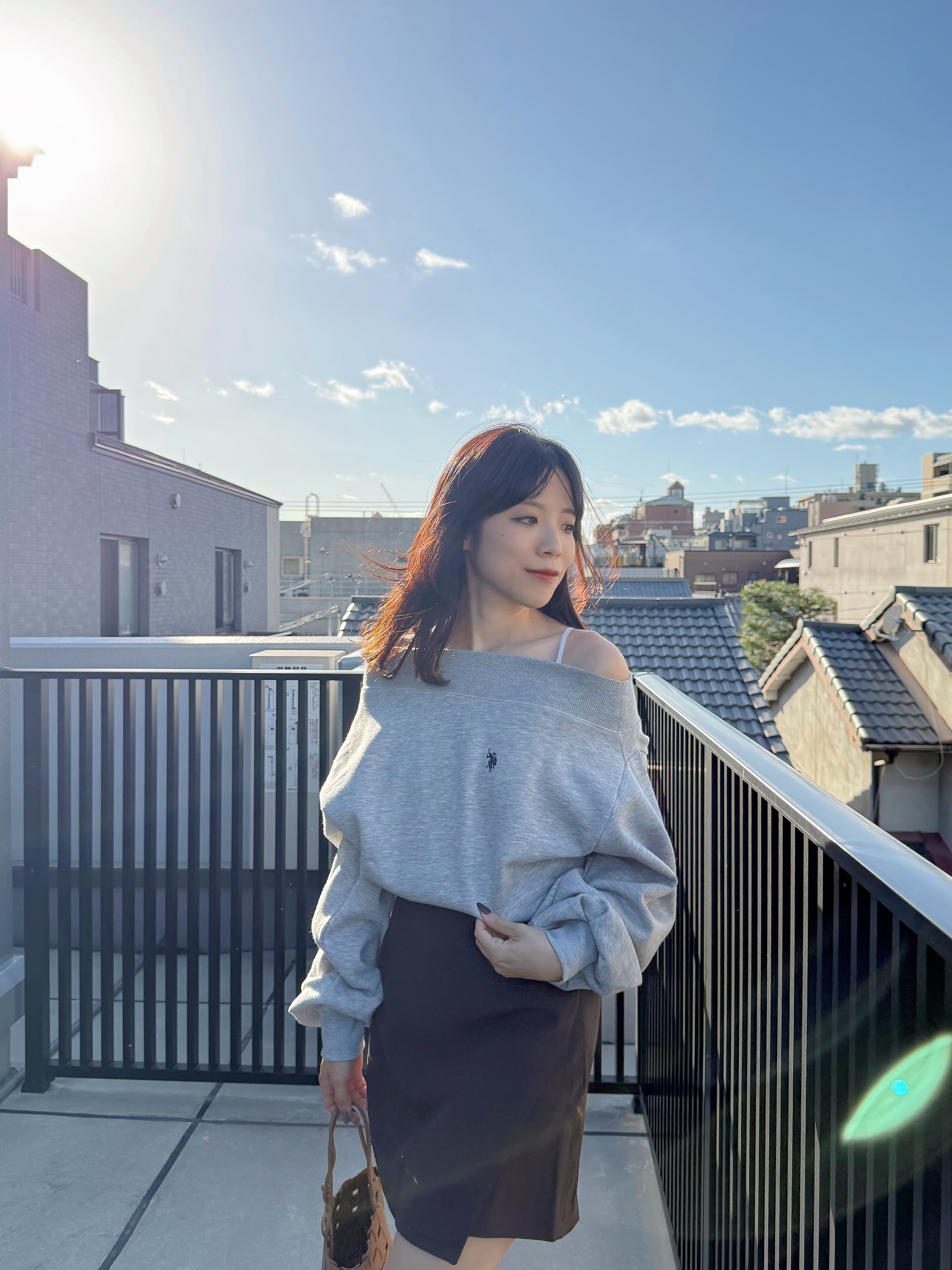 Polo刺繡logo側肩寬領衞衣