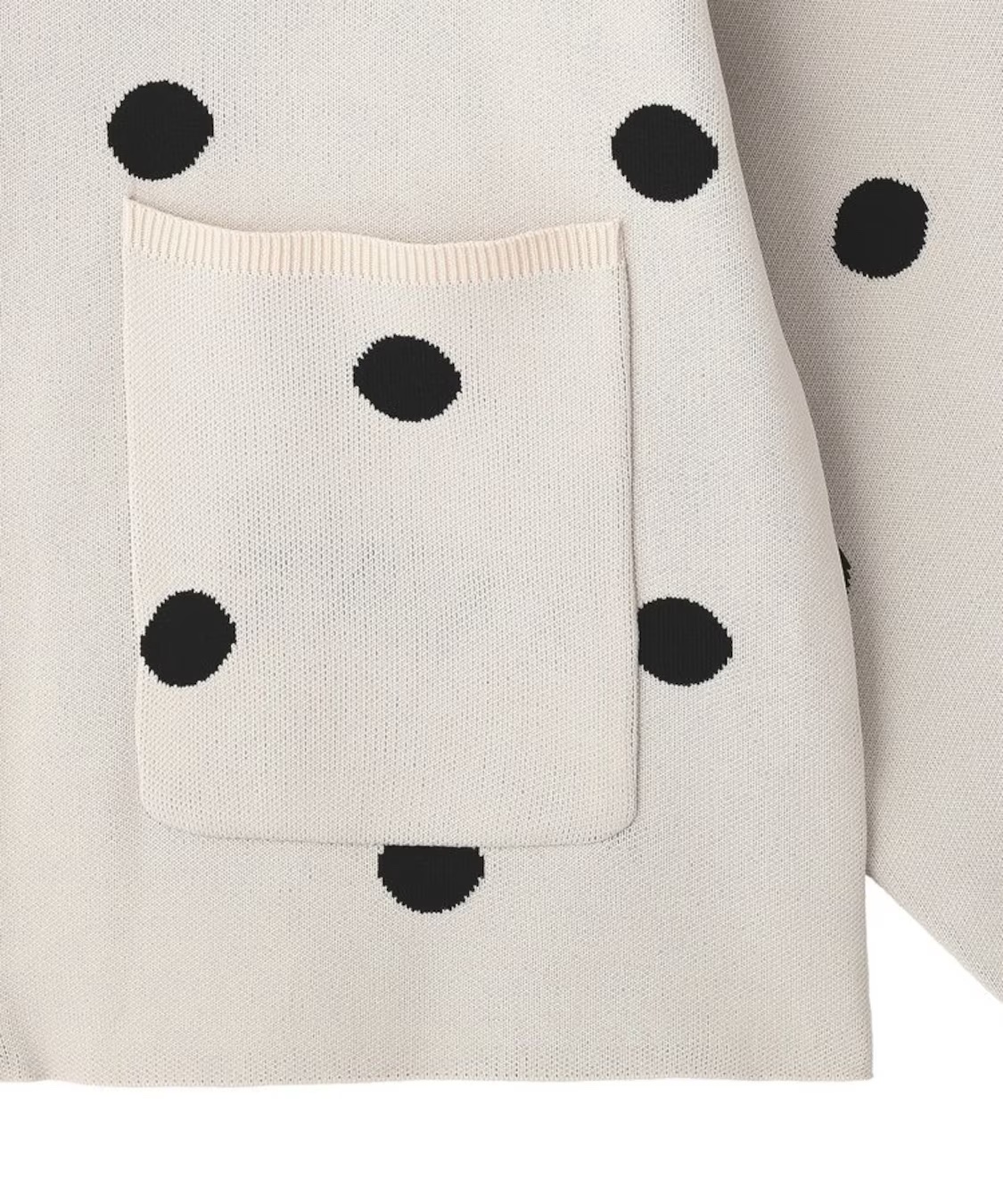 2色•波點防起毛粒針織拉鍊外套