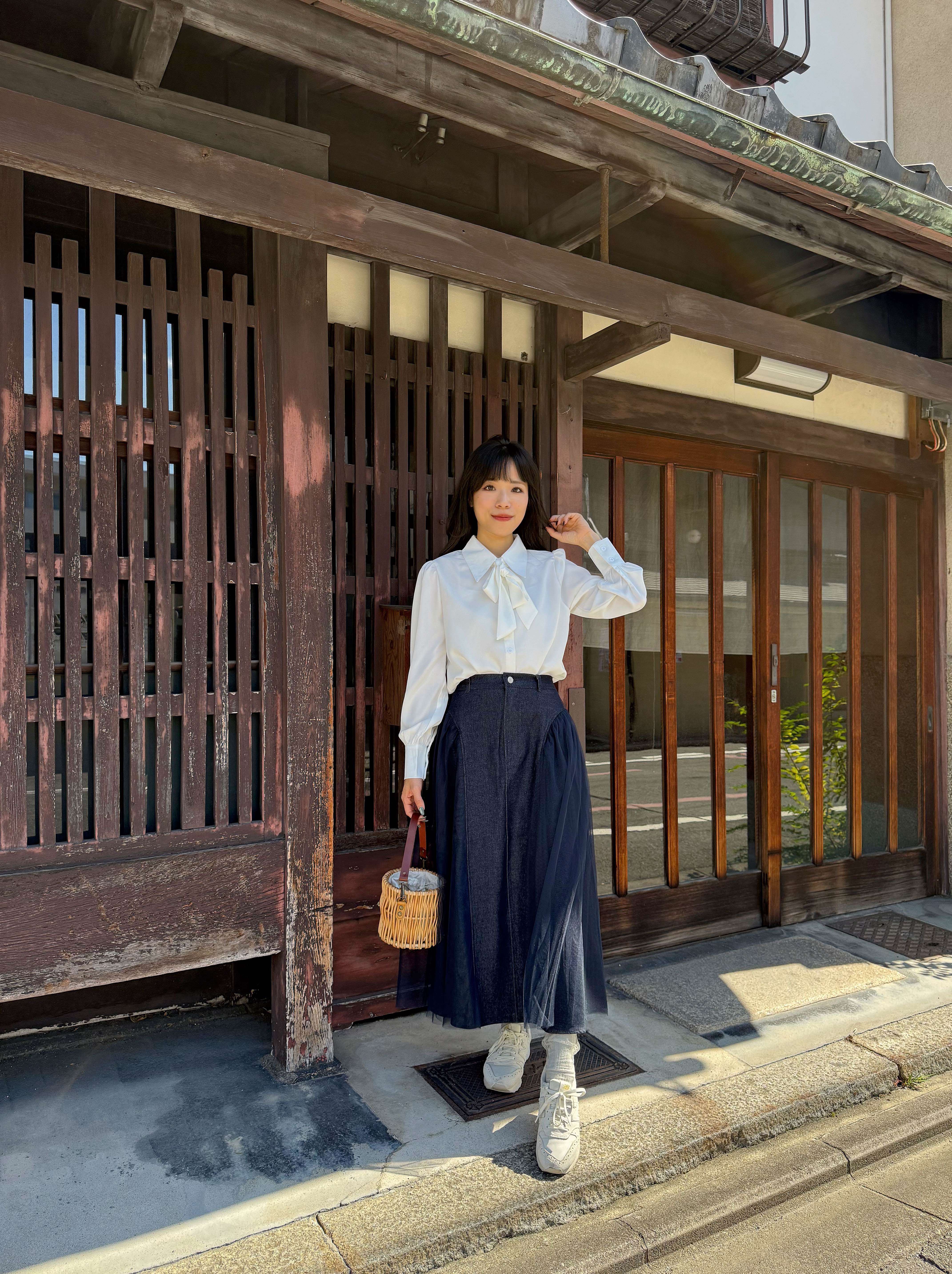 5色•基礎款蝴蝶結雪紡恤衫