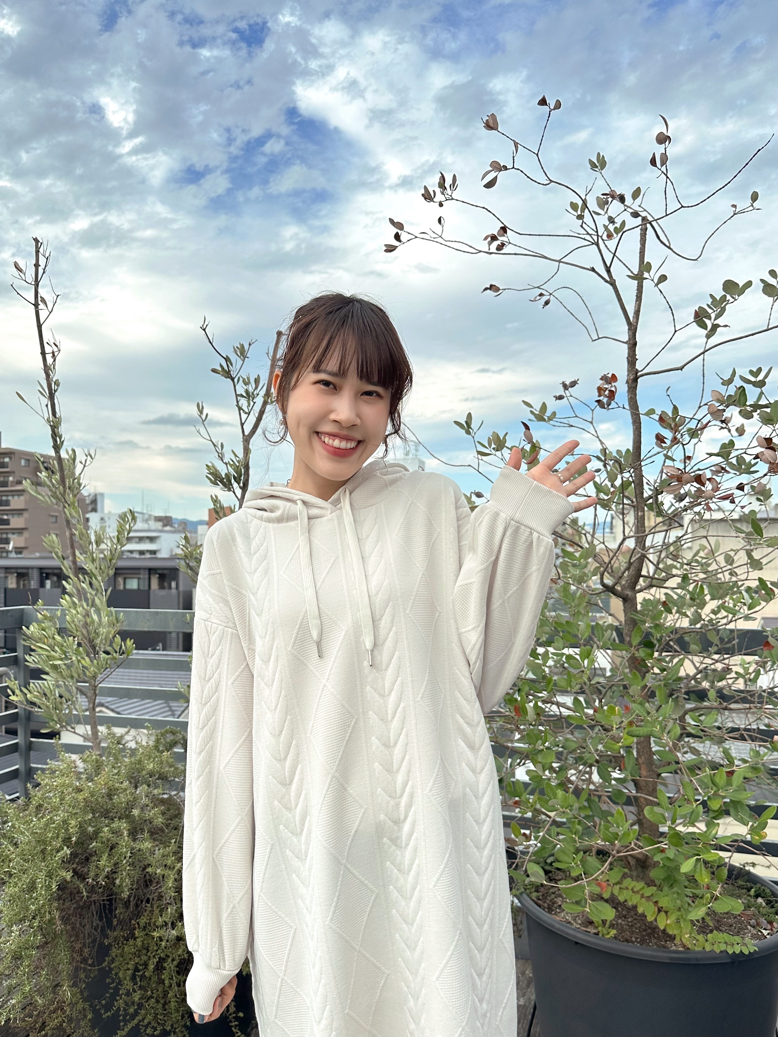 連帽壓花衛衣連身裙