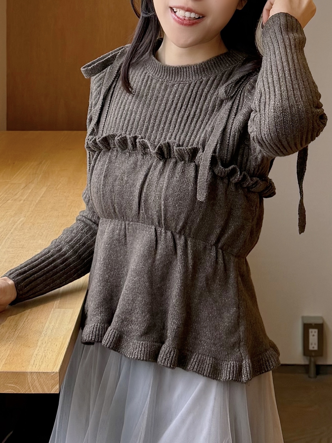 4色•吊帶針織背心 + 長袖上衣