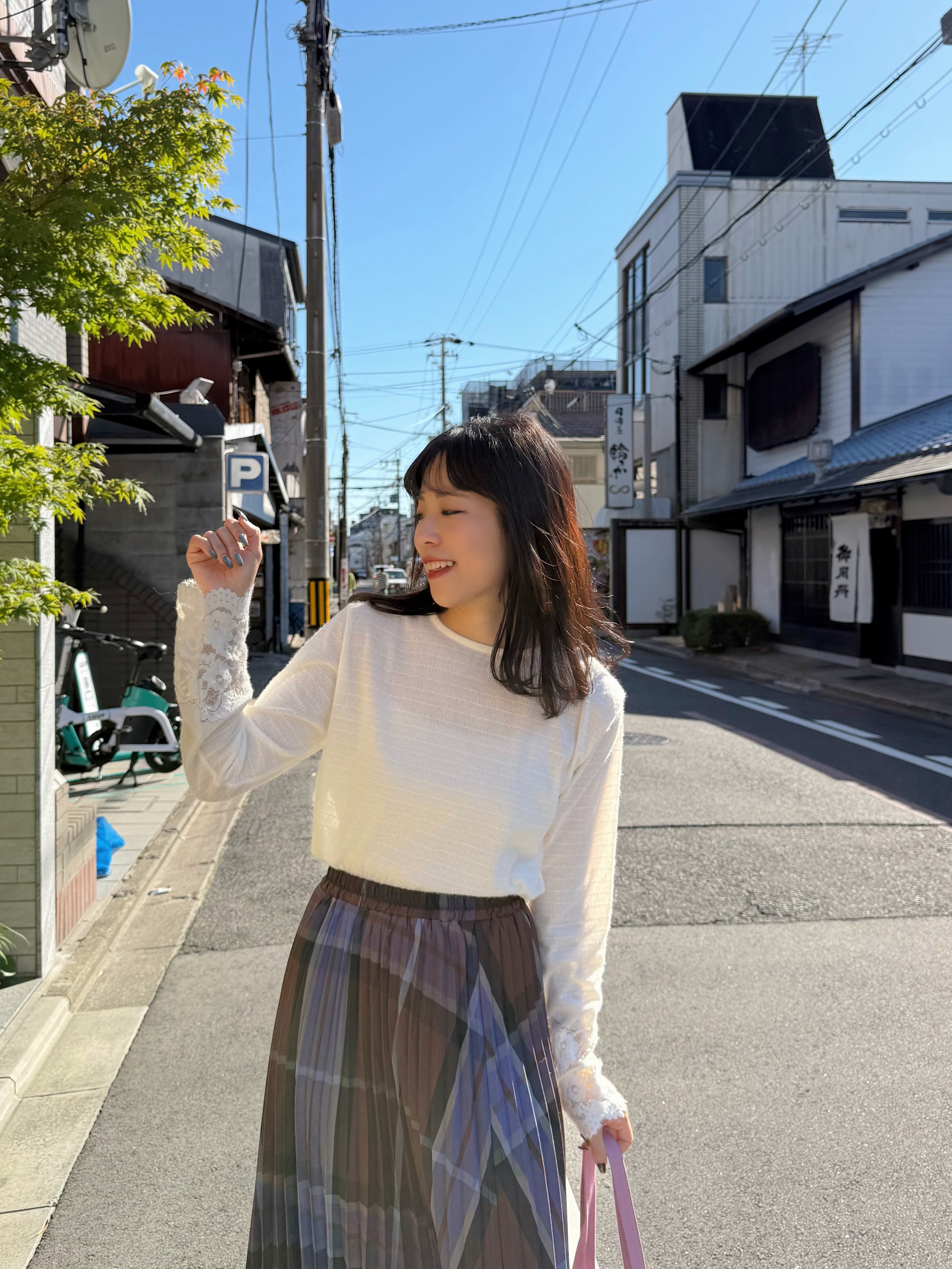 4色•蕾絲寬袖薄針織上衣