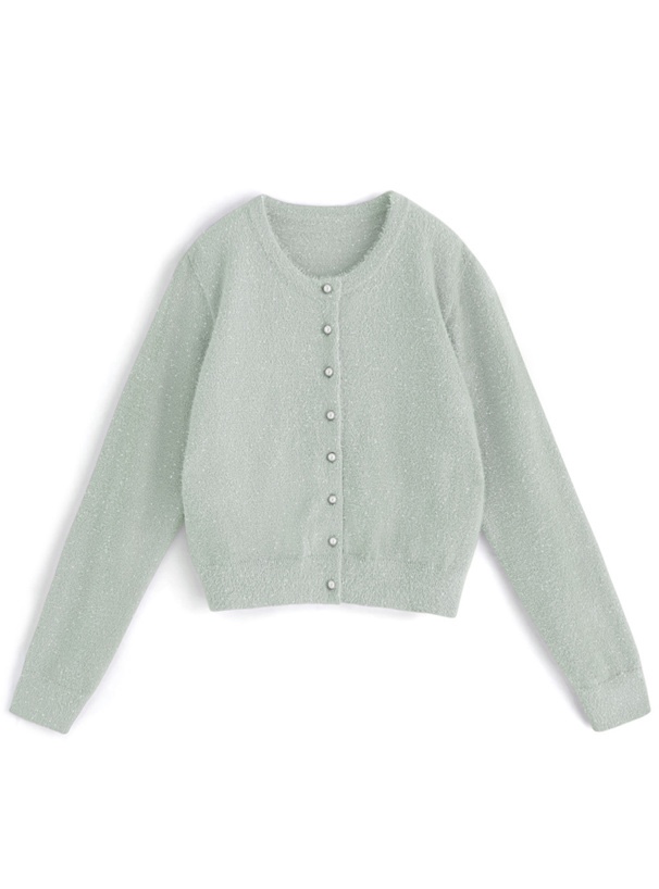 微閃薄款毛毛針織外套