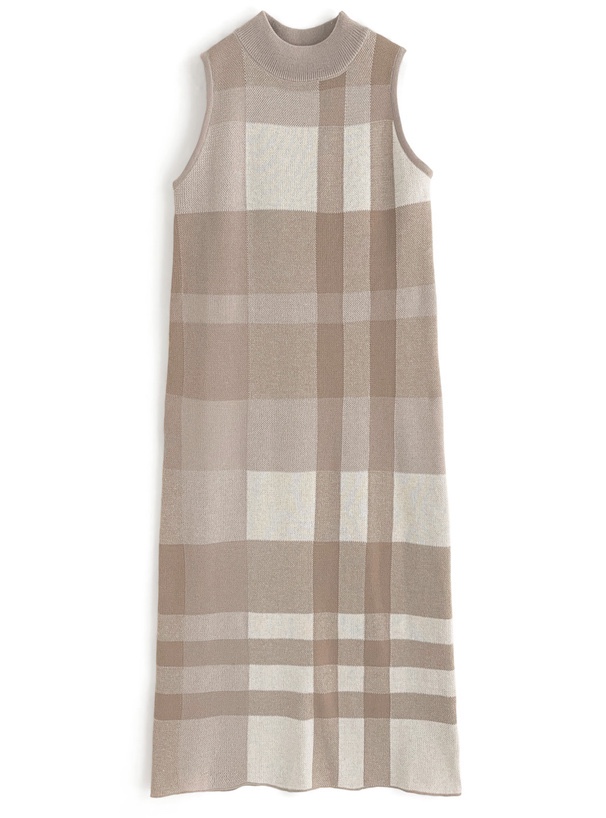 復古大格紋連身裙Set