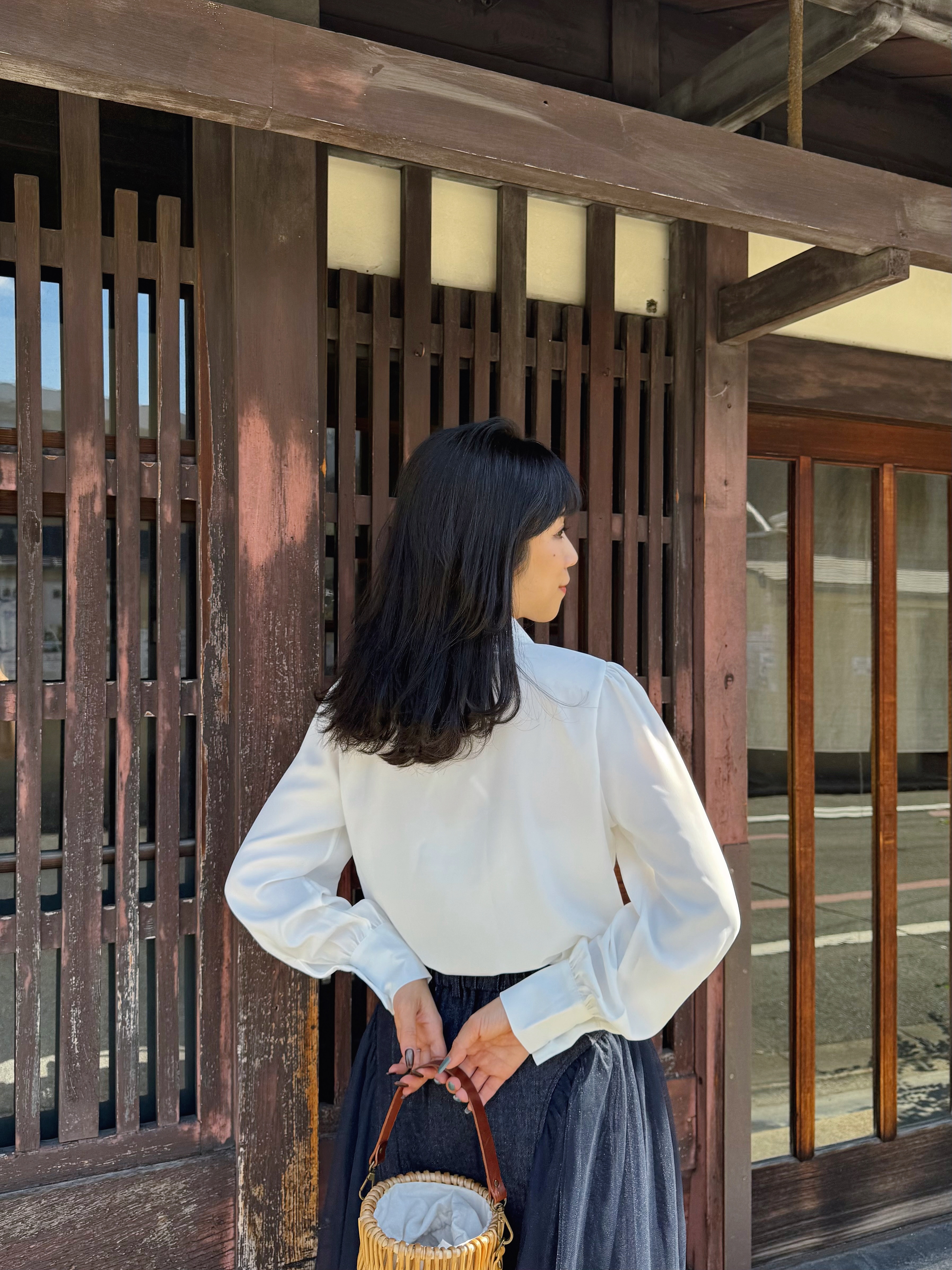 5色•基礎款蝴蝶結雪紡恤衫