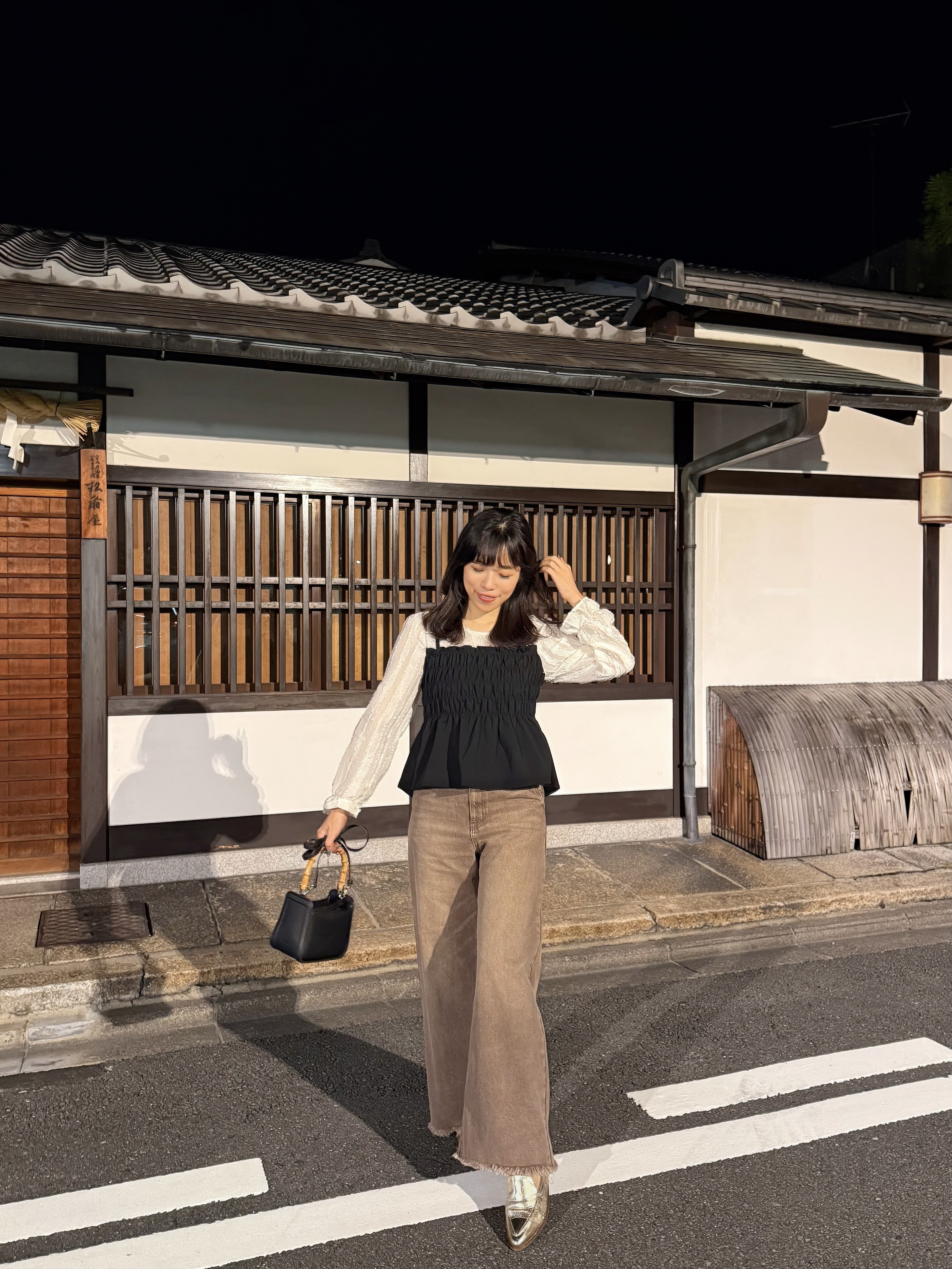 抹胸拼接雪紡上衣