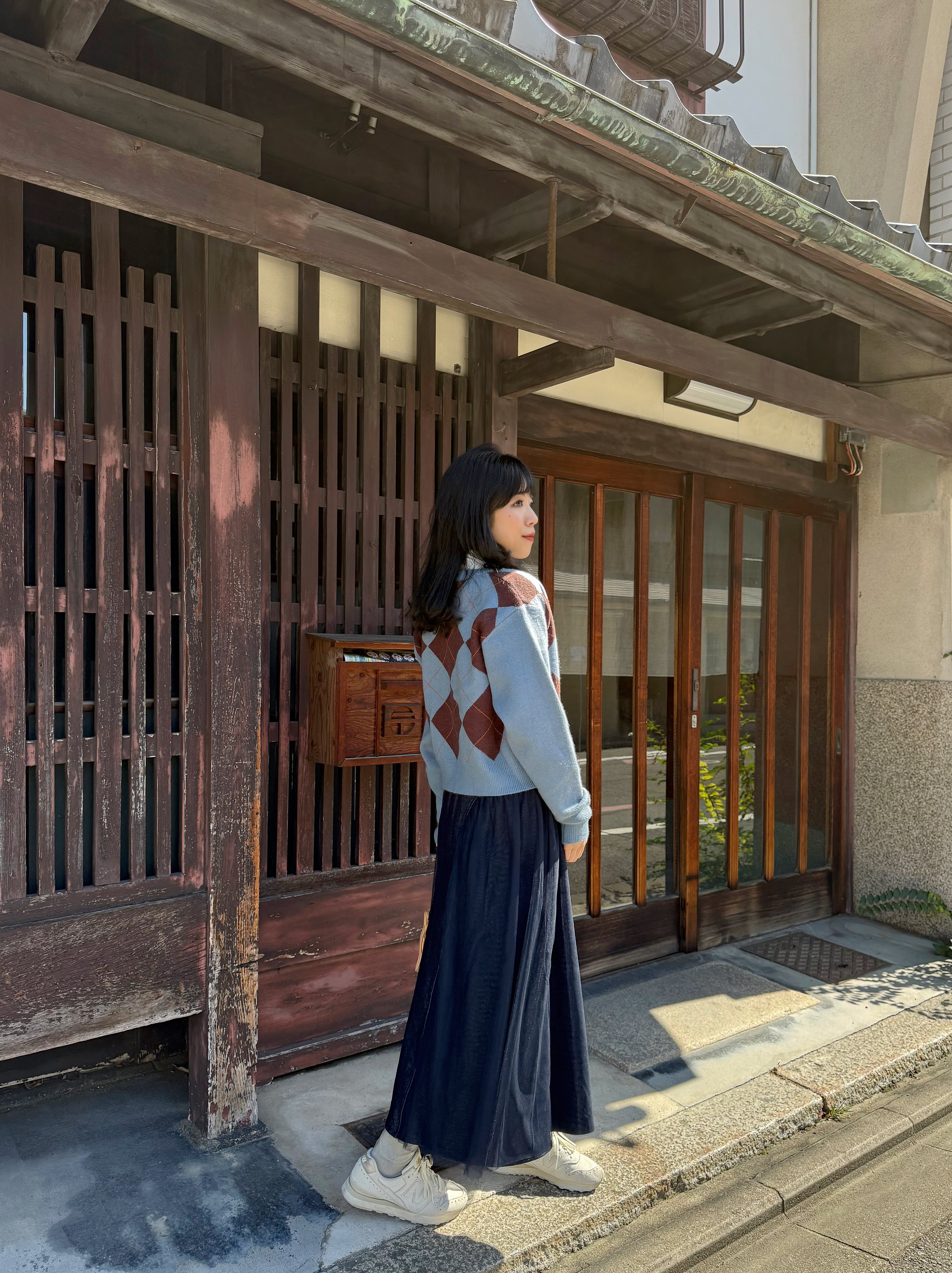 3色•菱格紋針織外套