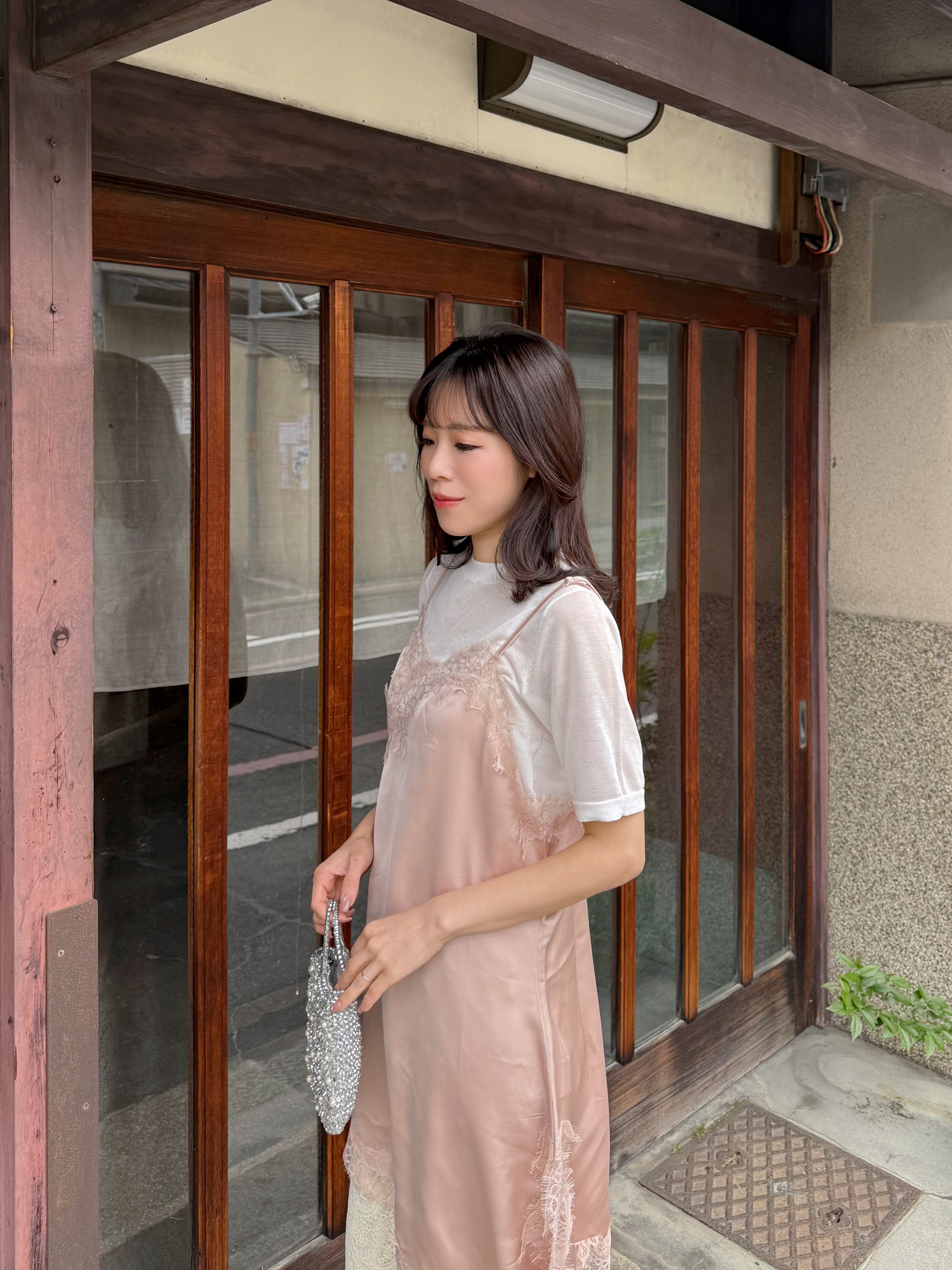 3色•蕾絲長款吊帶上衣