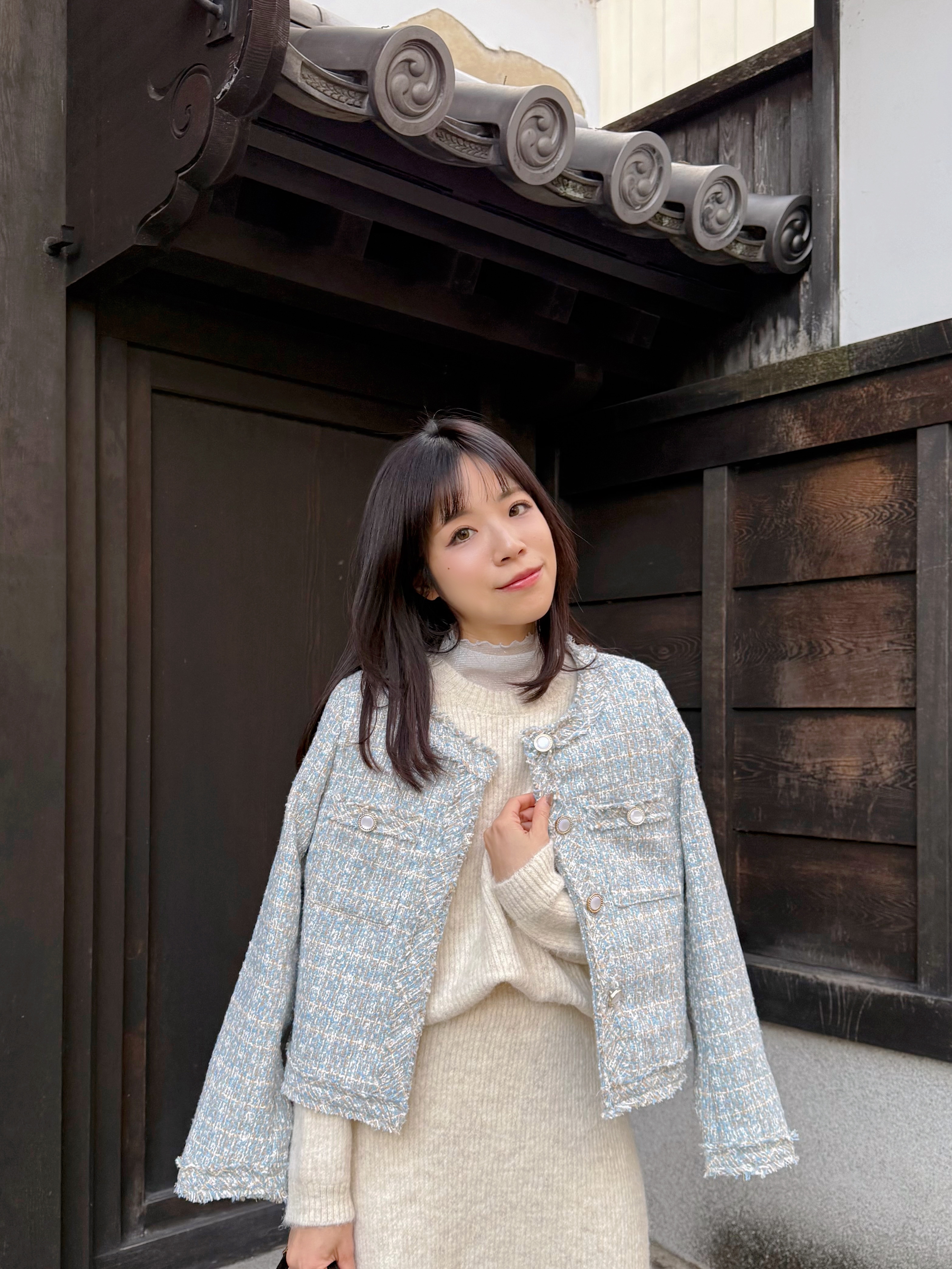 圓領小香風Tweed外套