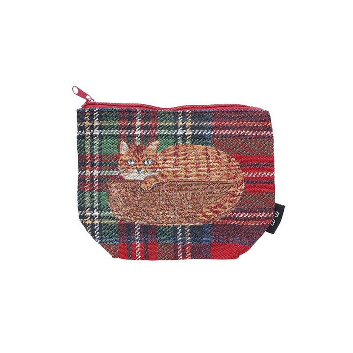 松尾Miyuki貓貓刺繡英倫格拉鍊小袋