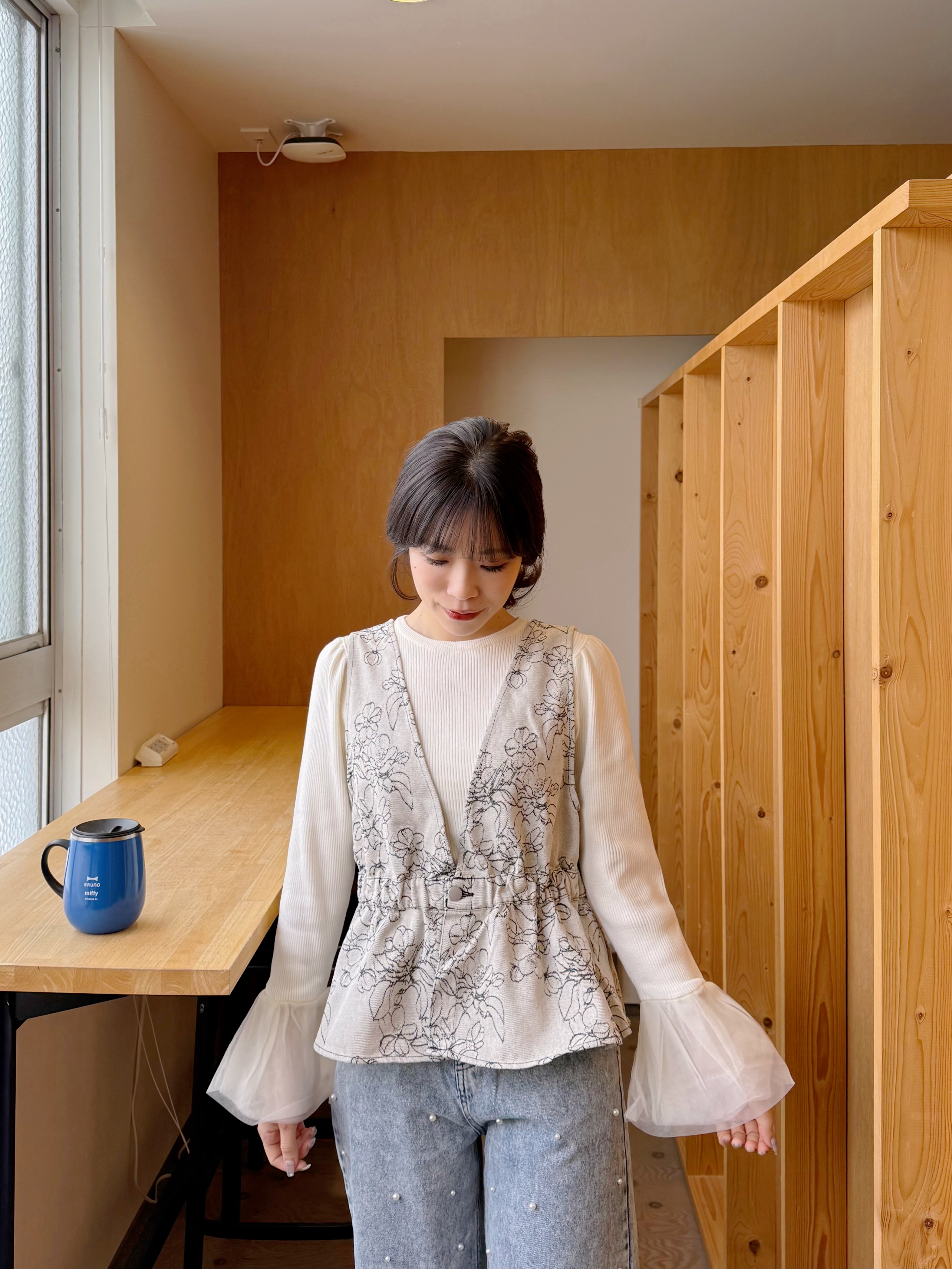 V領牛仔背心外套