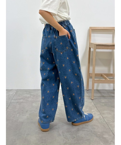 花花刺繡牛仔褲