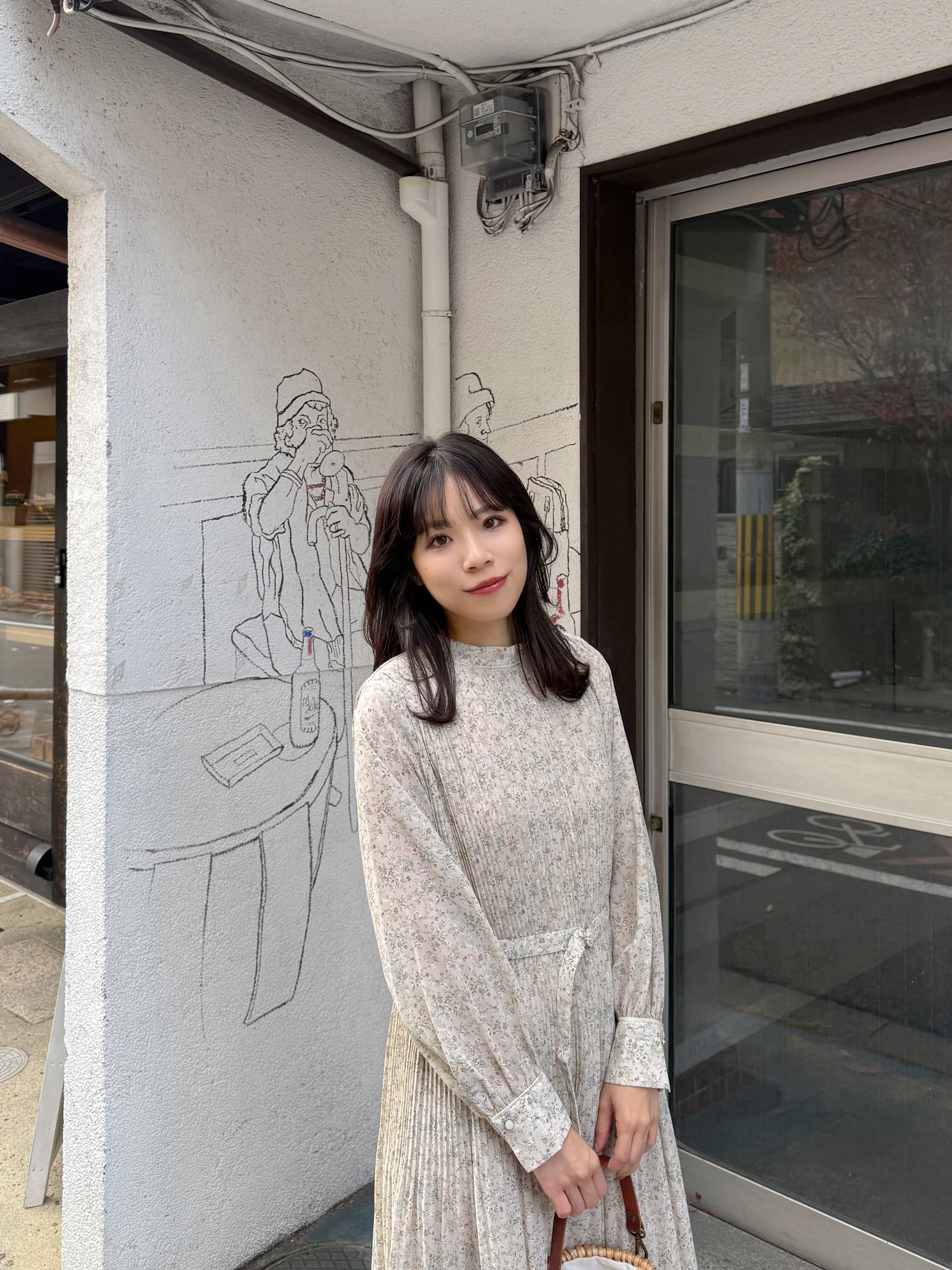 3色•百褶腰帶雪紡連身裙