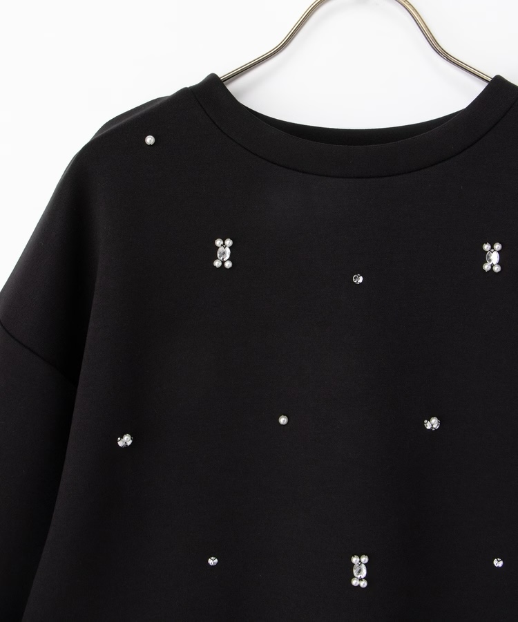 4色・S-XL・寶石裝飾圓領衛衣上衣