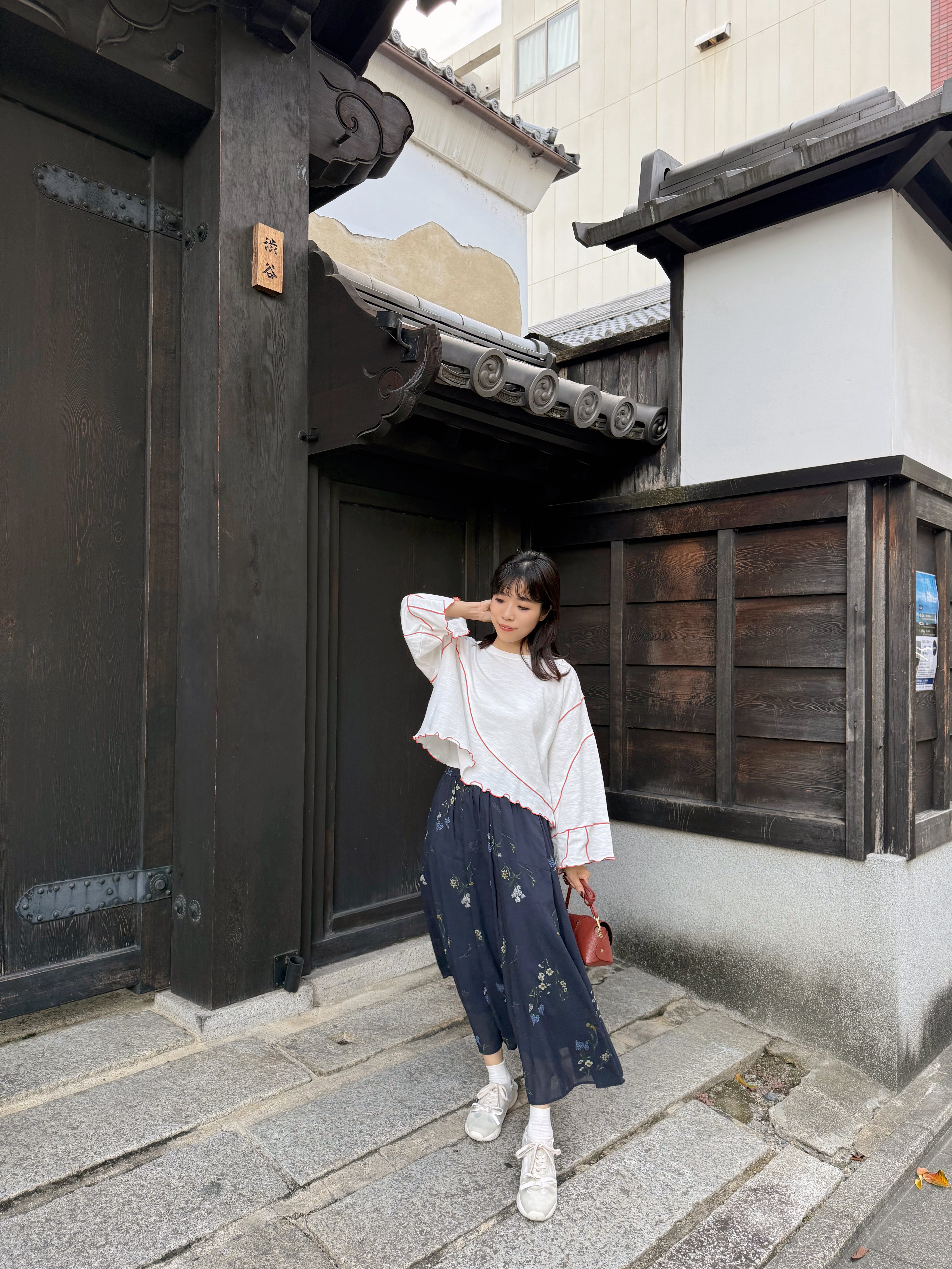 2種長度•印花有袋雪紡半身裙