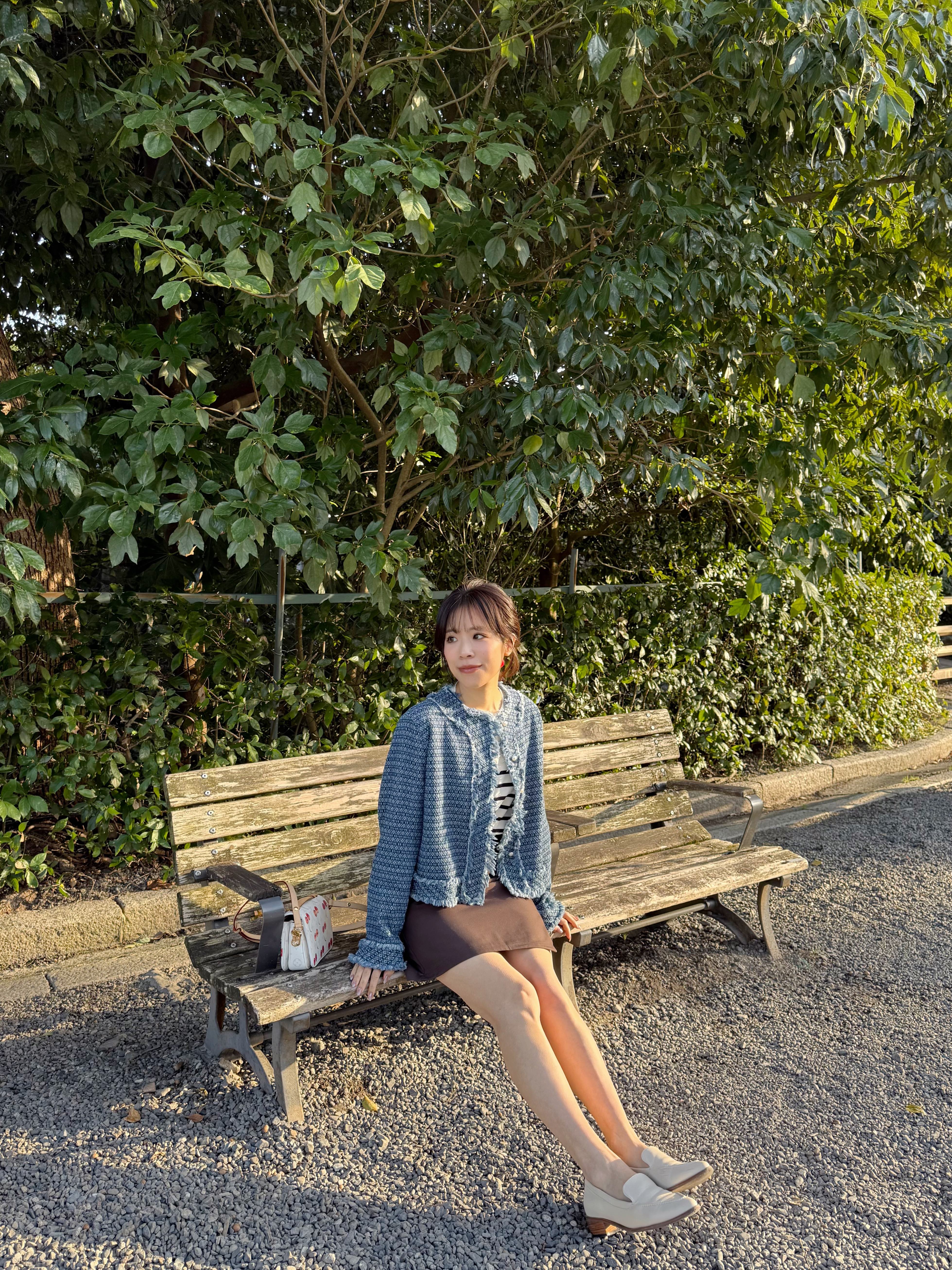 小香風牛仔色流蘇Tweed外套