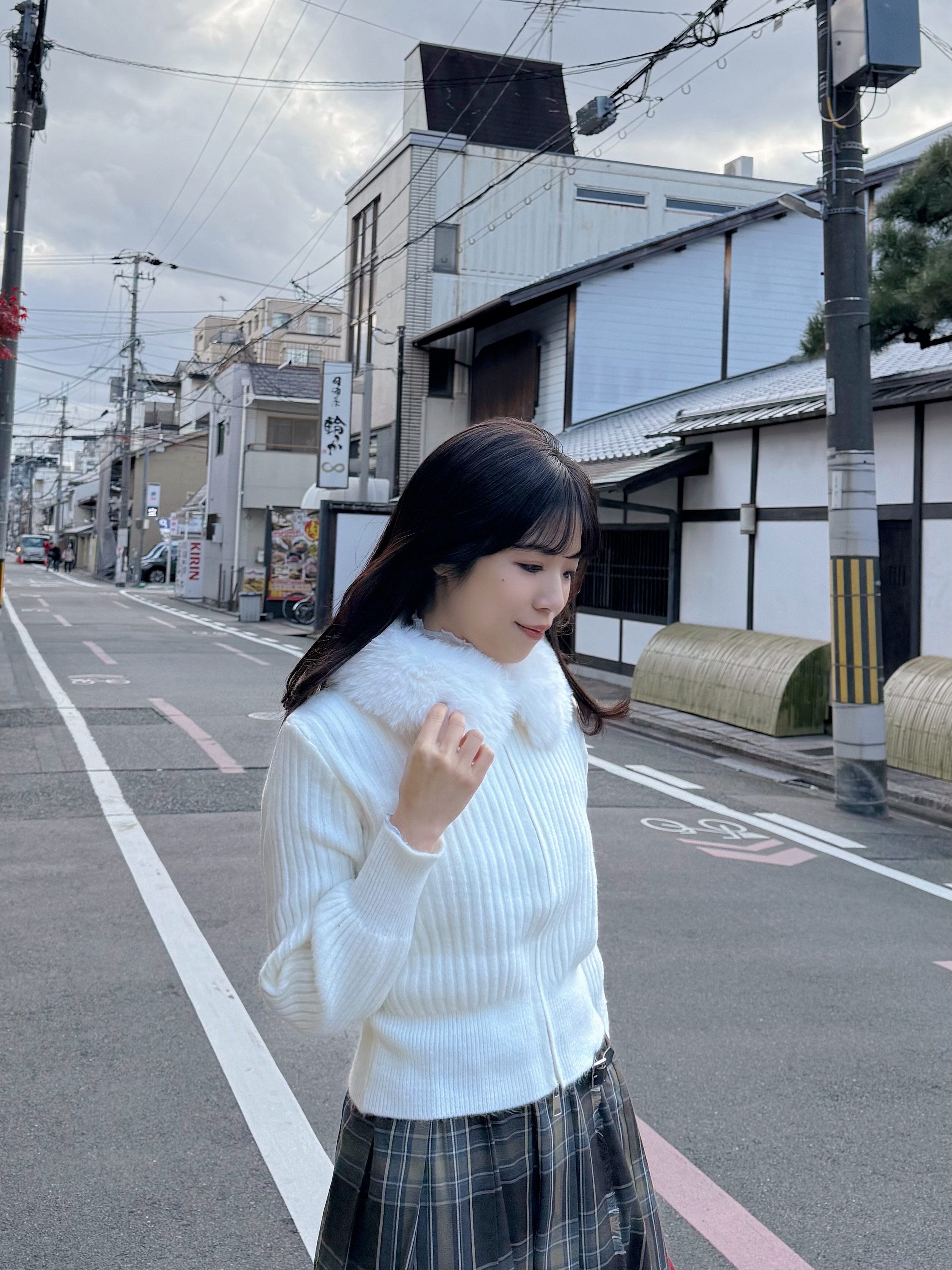 毛毛領拉鍊針織外套