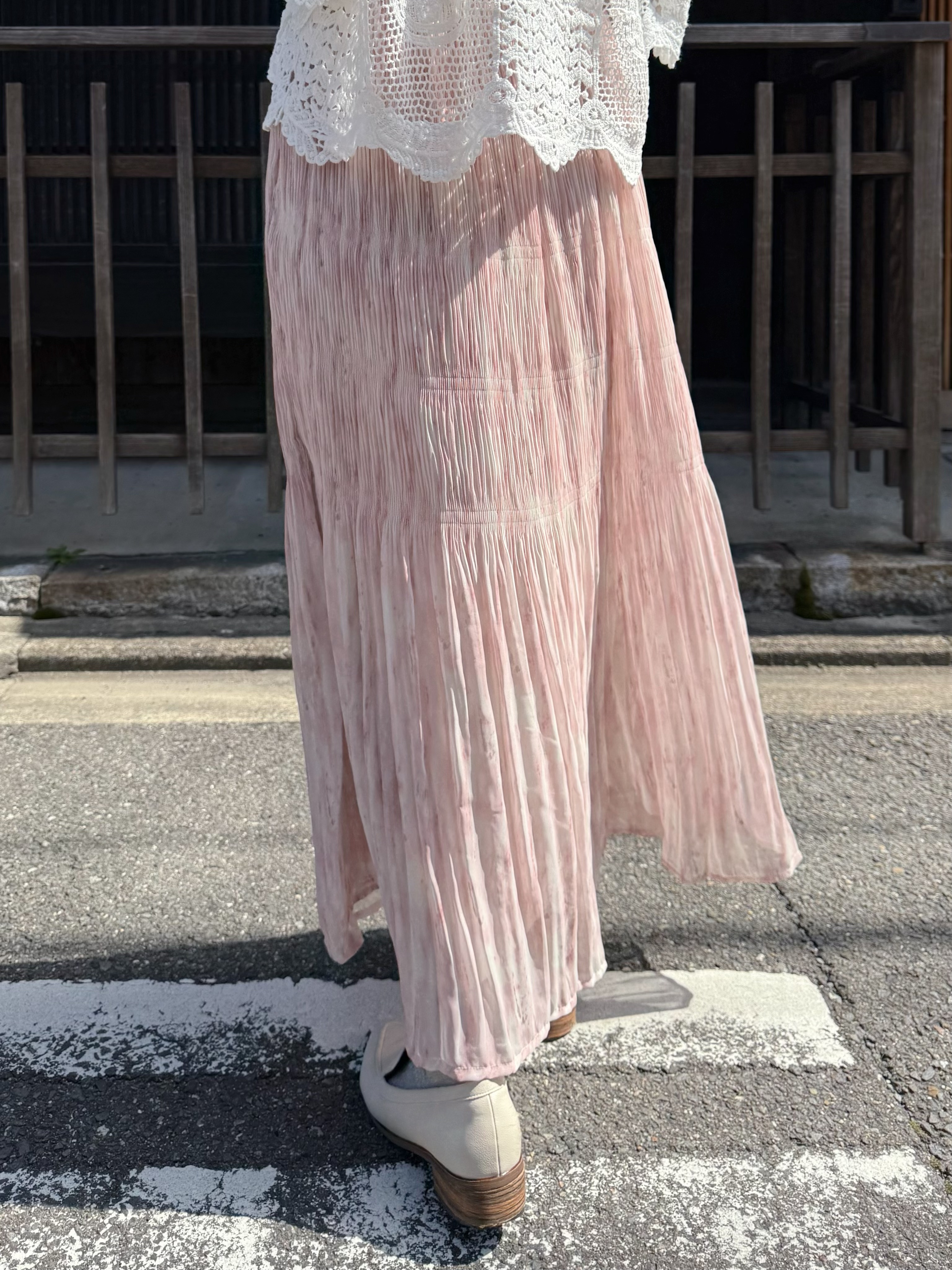 水彩色百摺雪紡半身裙