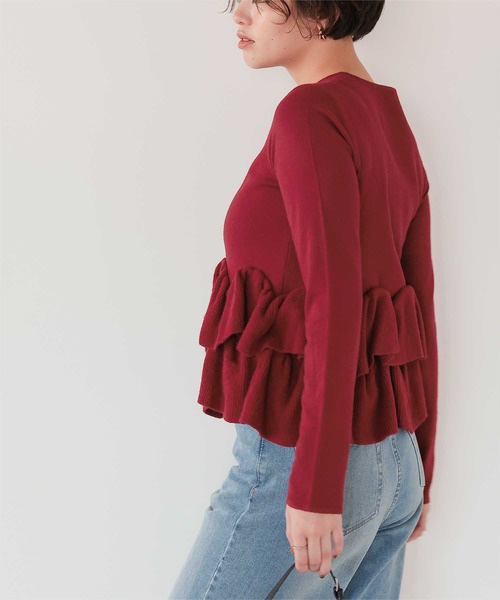 8色•波浪擺針織外套