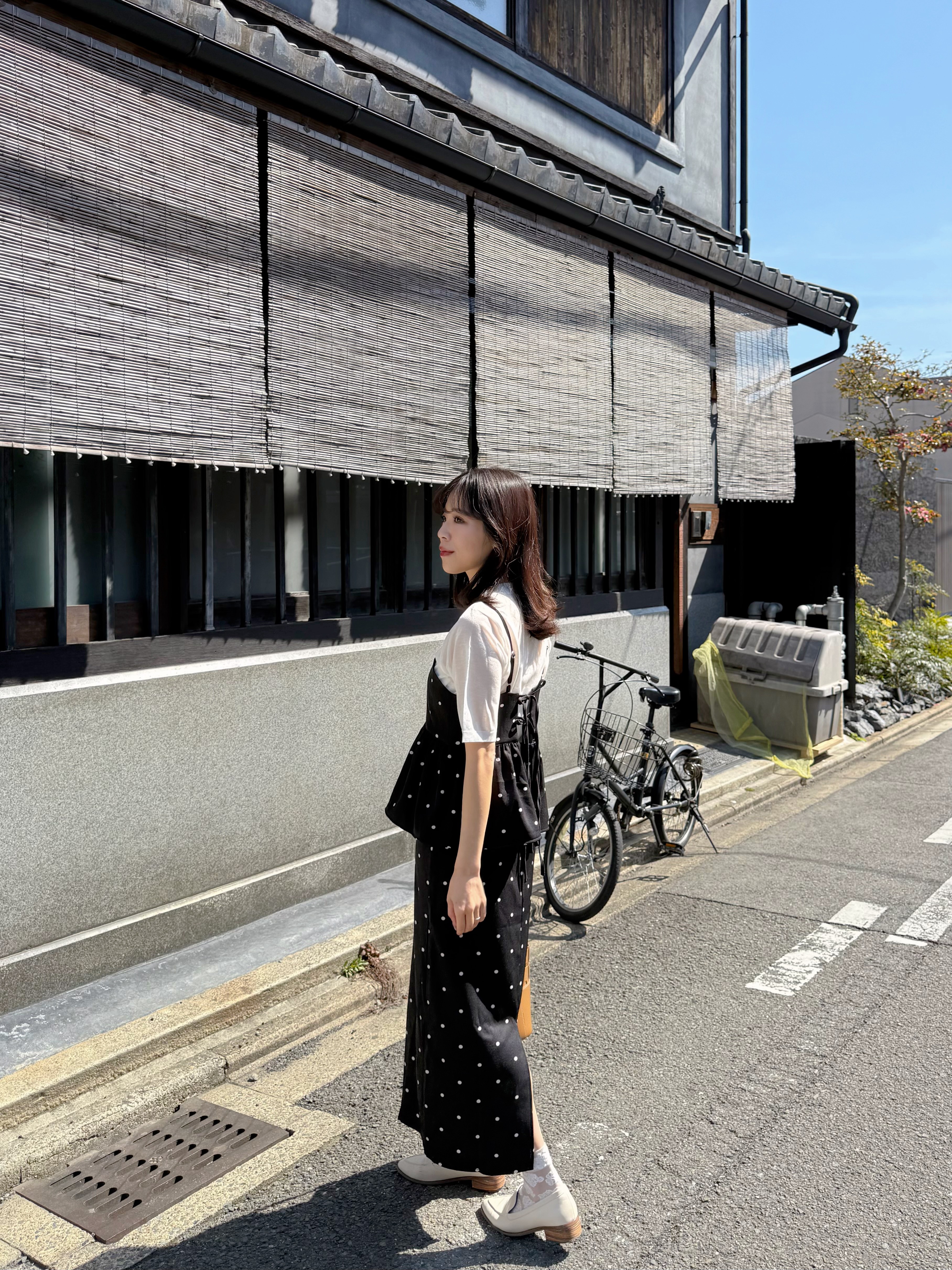 波點吊帶連身裙