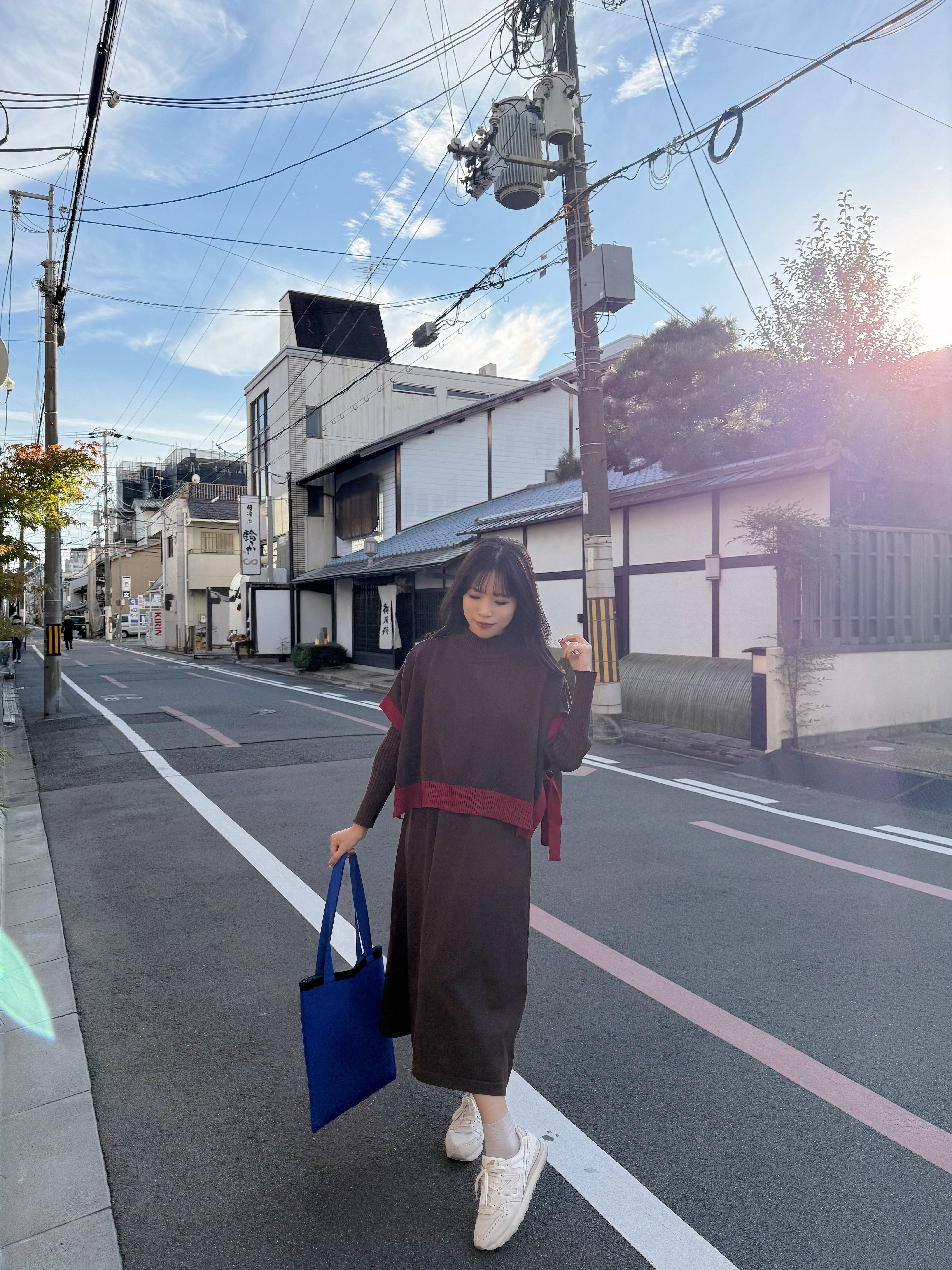 2種長度•10色•拼色斗蓬針織連身裙