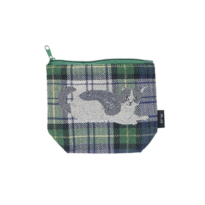 松尾Miyuki貓貓刺繡英倫格拉鍊小袋