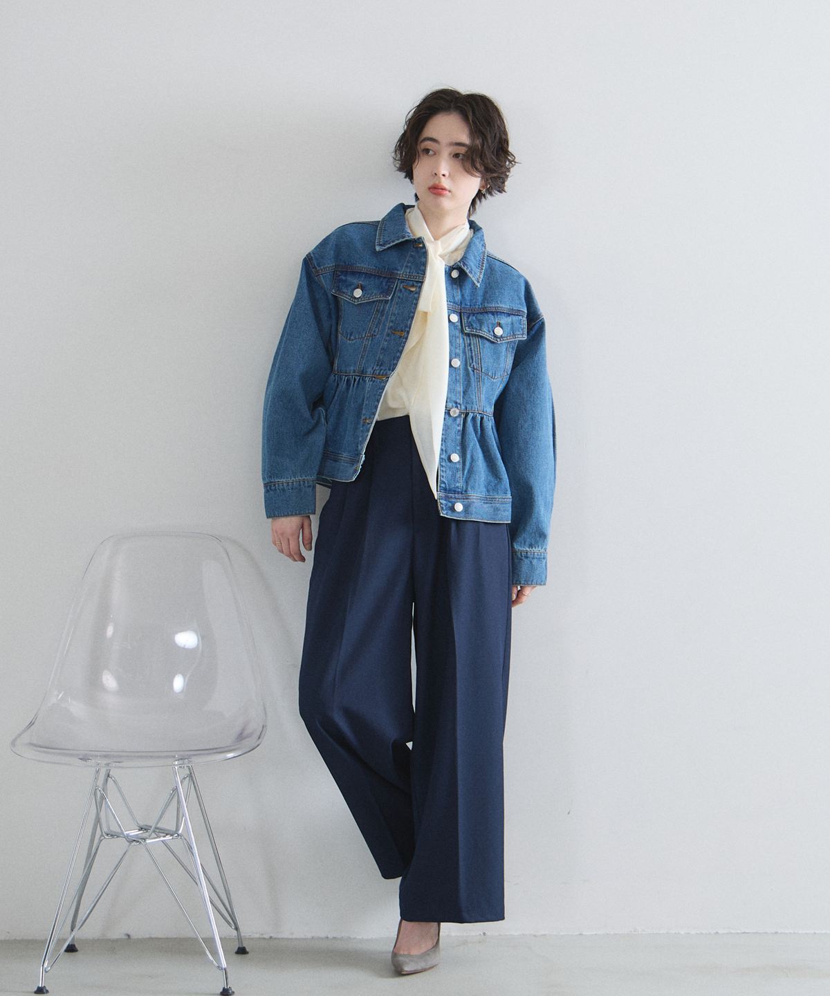 2色•傘尾牛仔外套