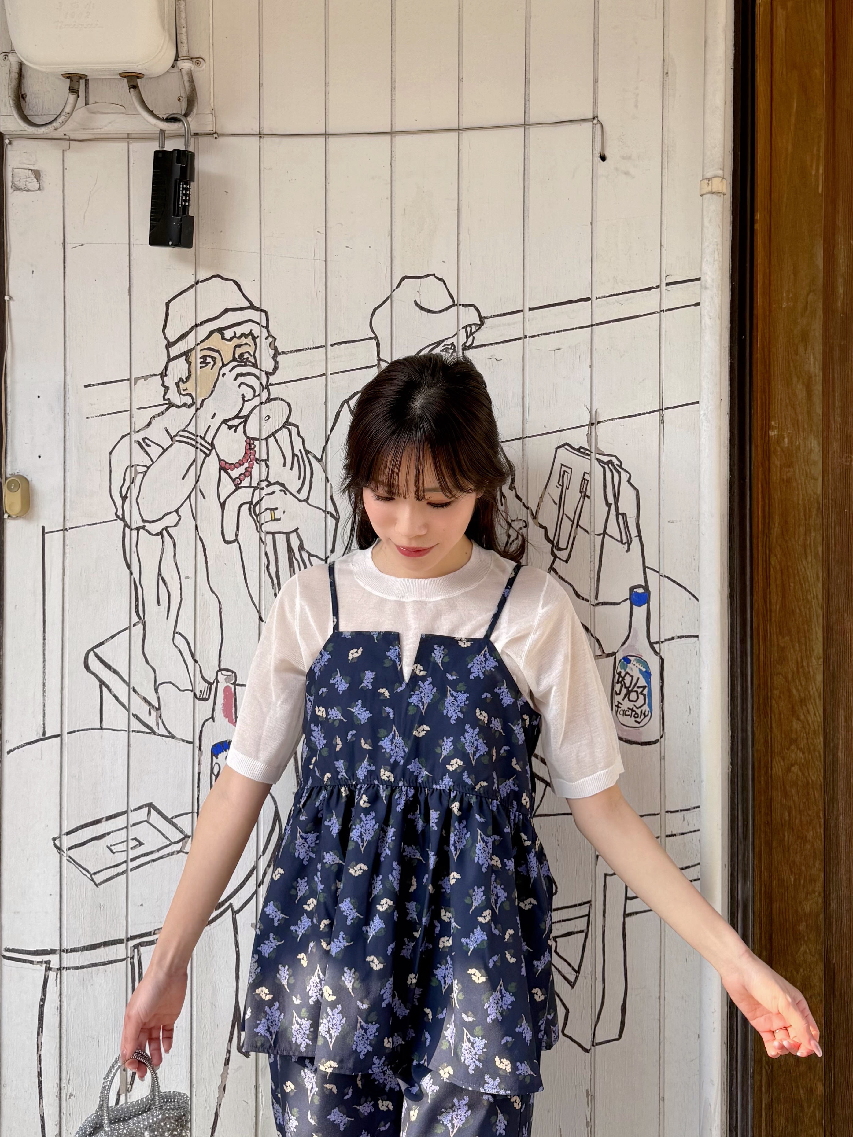 紫藤花傘攞吊帶背心 + 長褲套裝