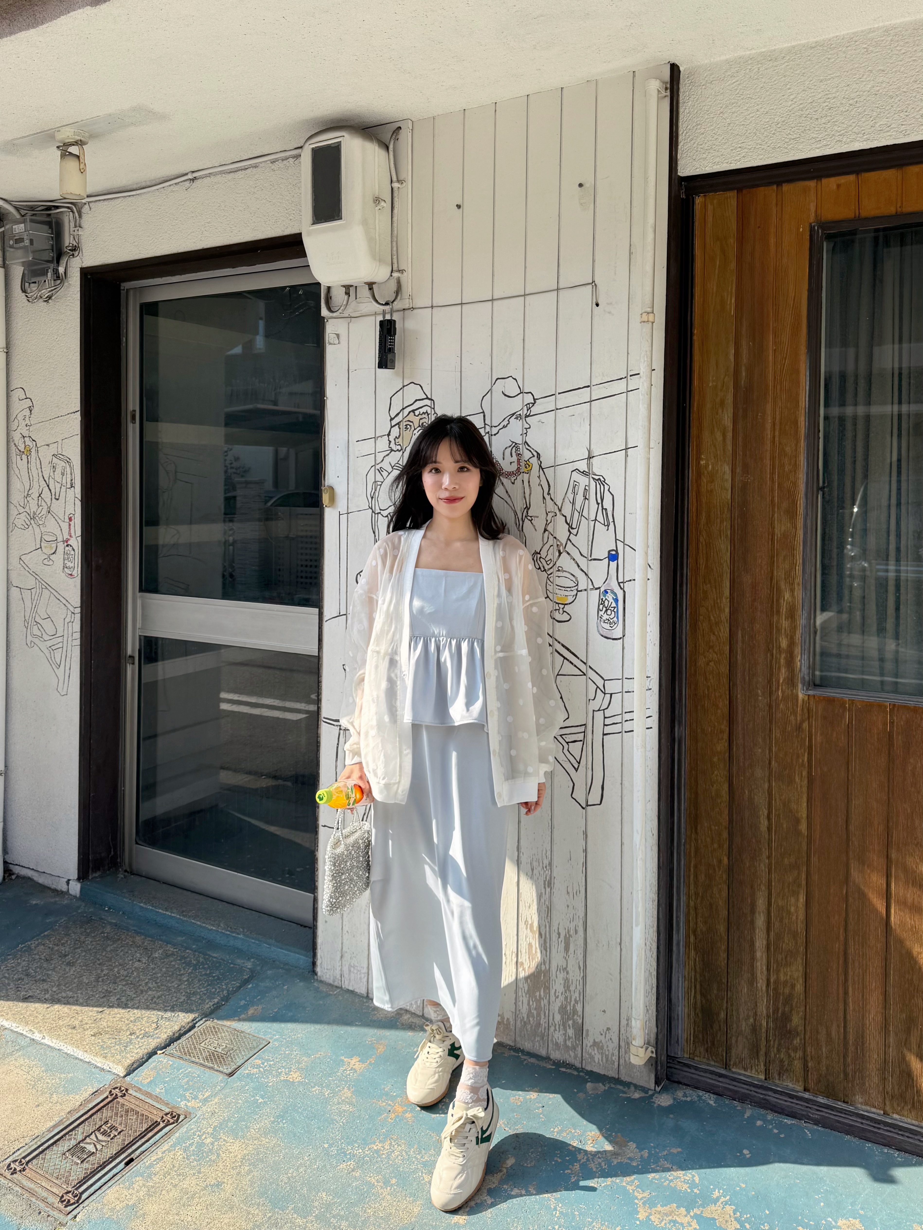 2色•波點/ 淨色吊帶連身裙